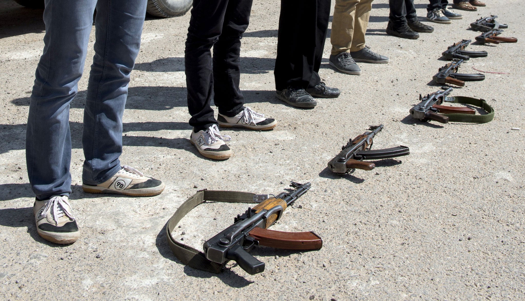 Rebel volunteers at a training session in northern Syria in September 2012