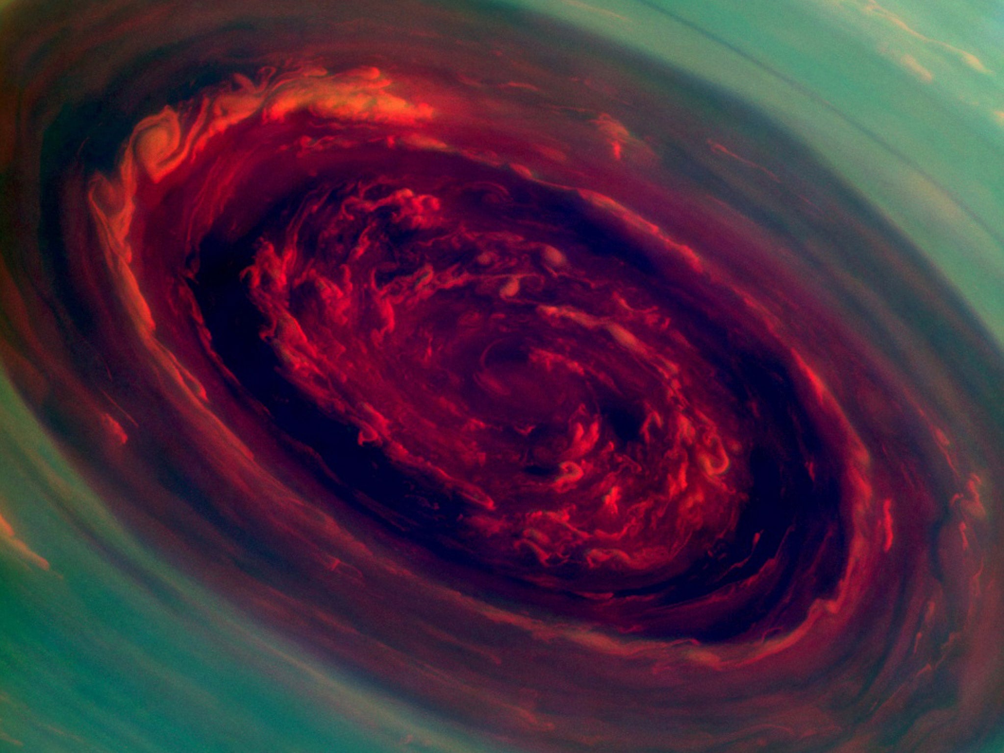A false colour image of the spinning vortex