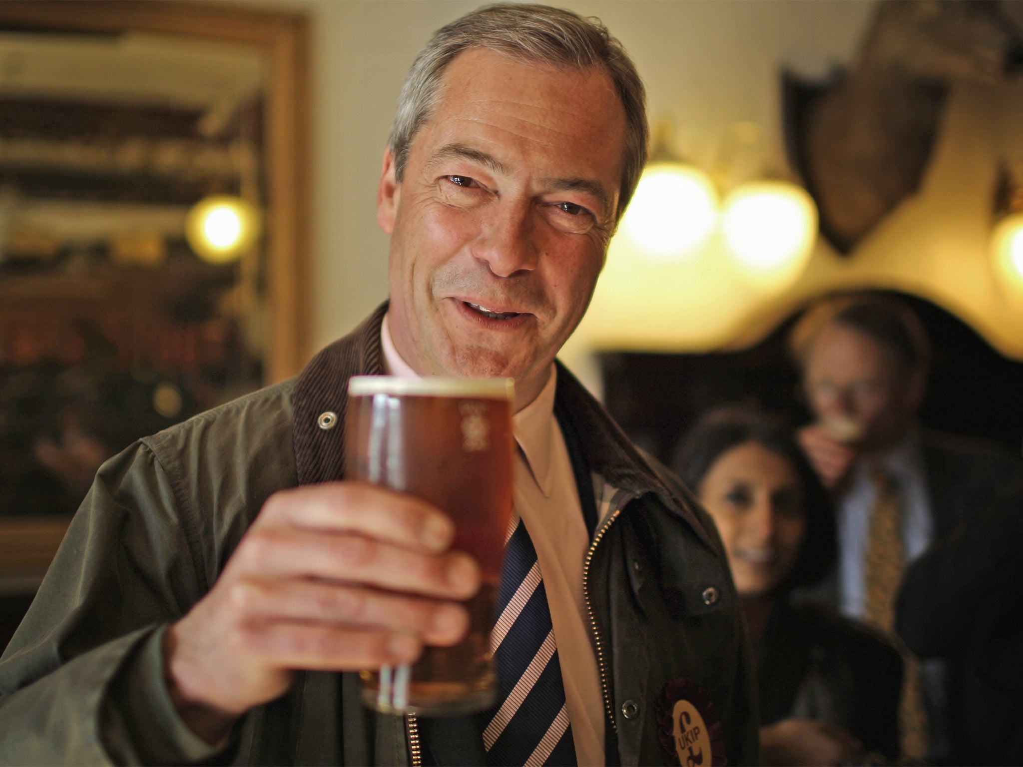 Nigel Farage campaigning in South Shields