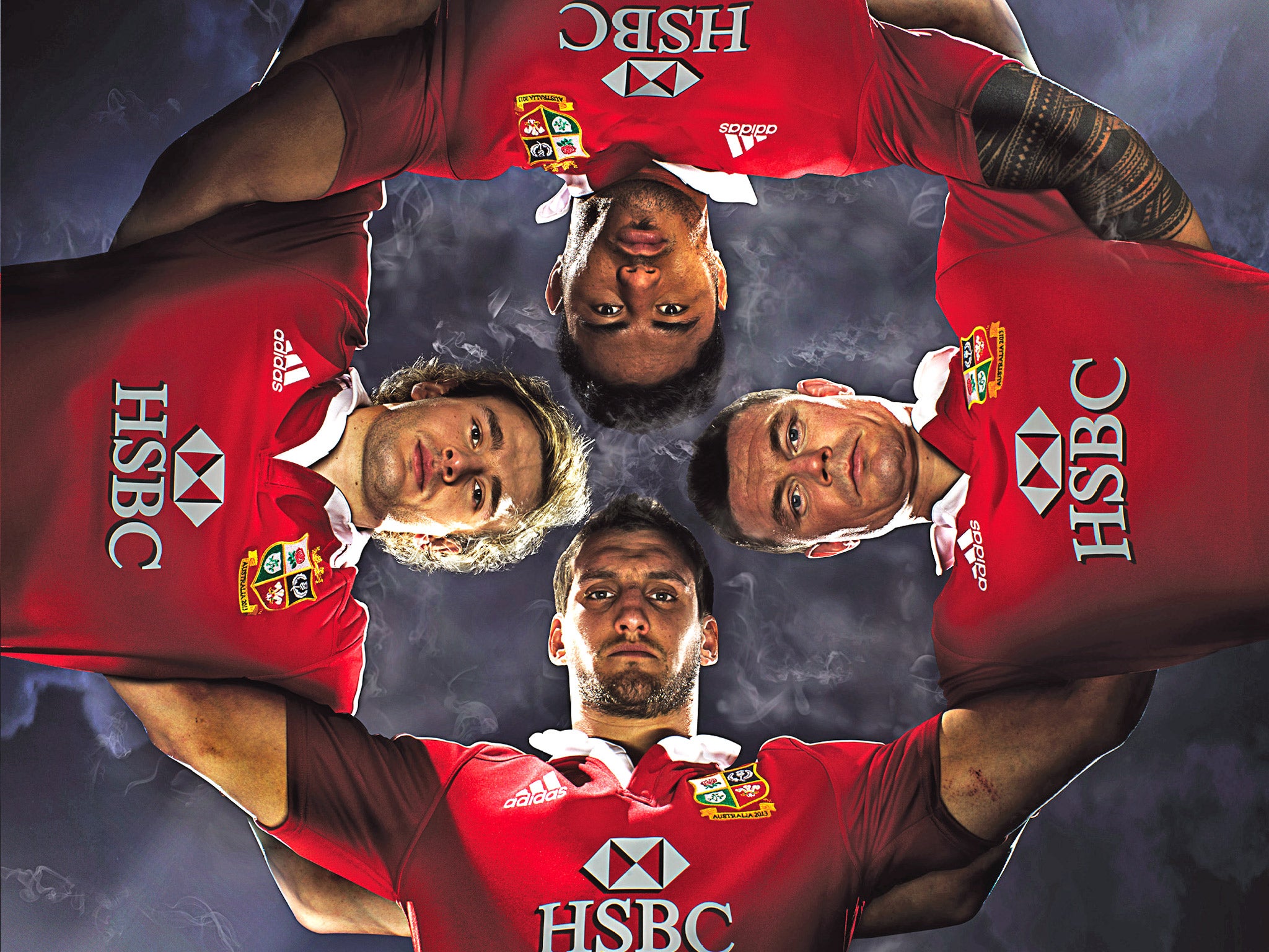 Clockwise from top: England’s Manu Tuilagi, Ireland’s Brian O’Driscoll, Wales’ Sam Warburton and Scotland’s Richie Gray