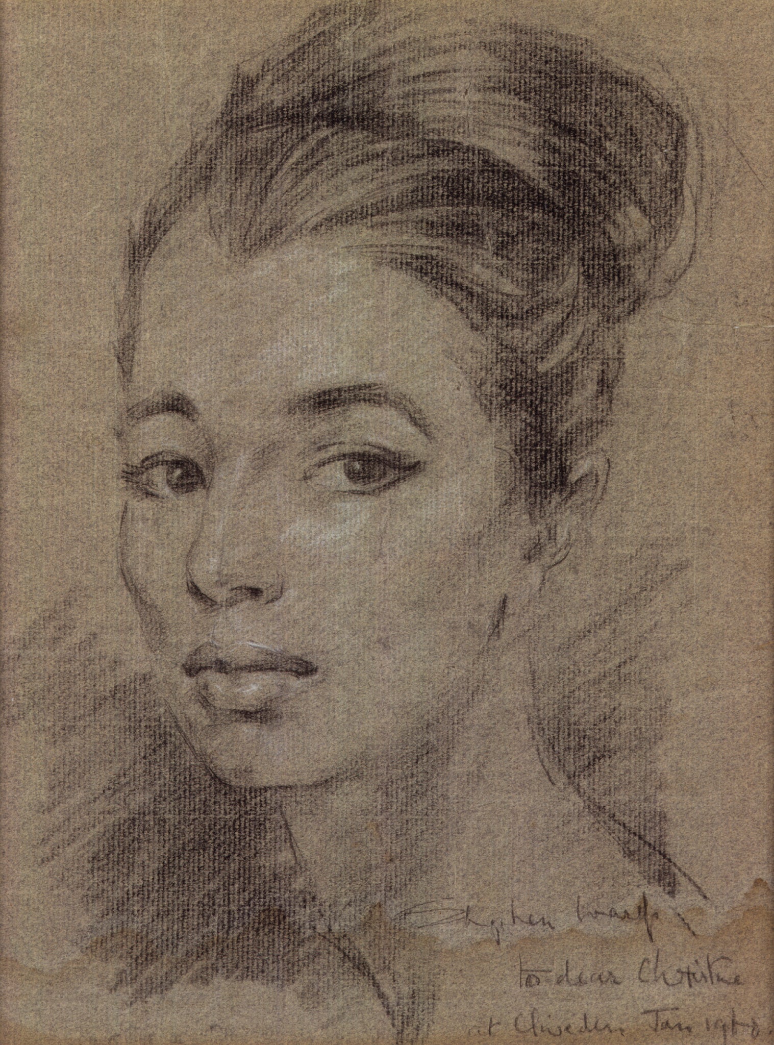 Christine Keeler by Stephen Ward, pastel, 1961