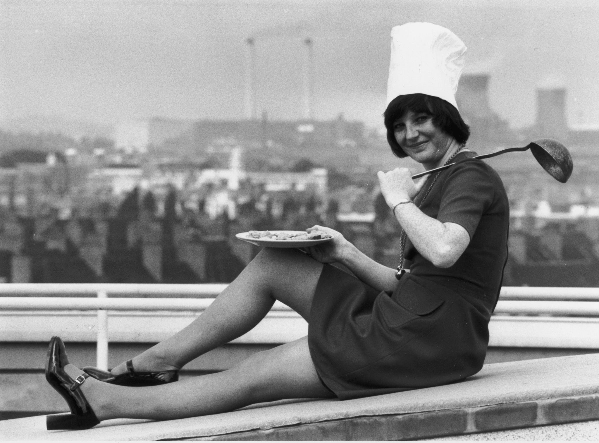 Delia Smith pictured in 1973 on a shoot for her series 'Family Fare'