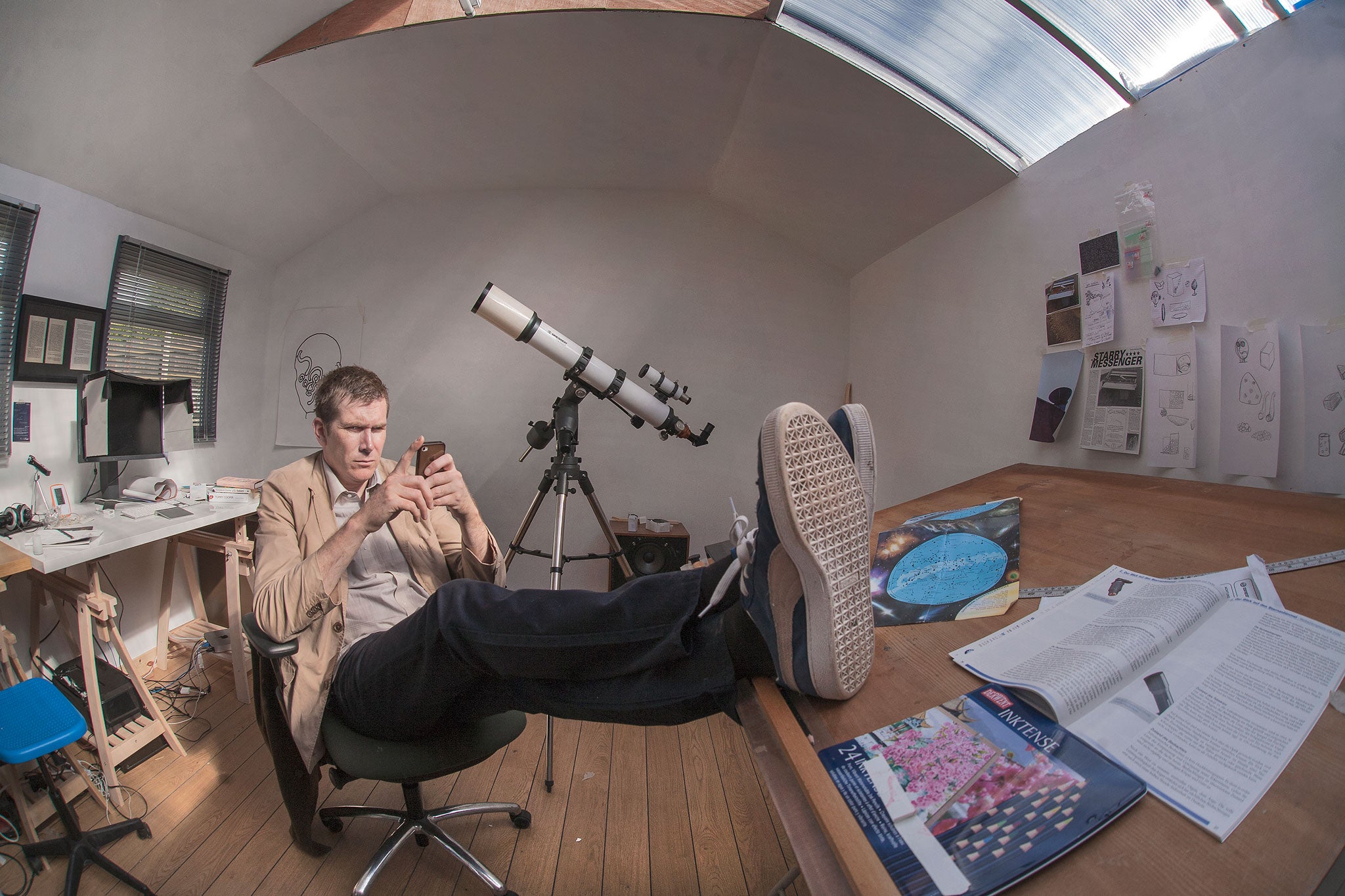 Baring his sole: Bedwyr Williams in his studio in north Wales