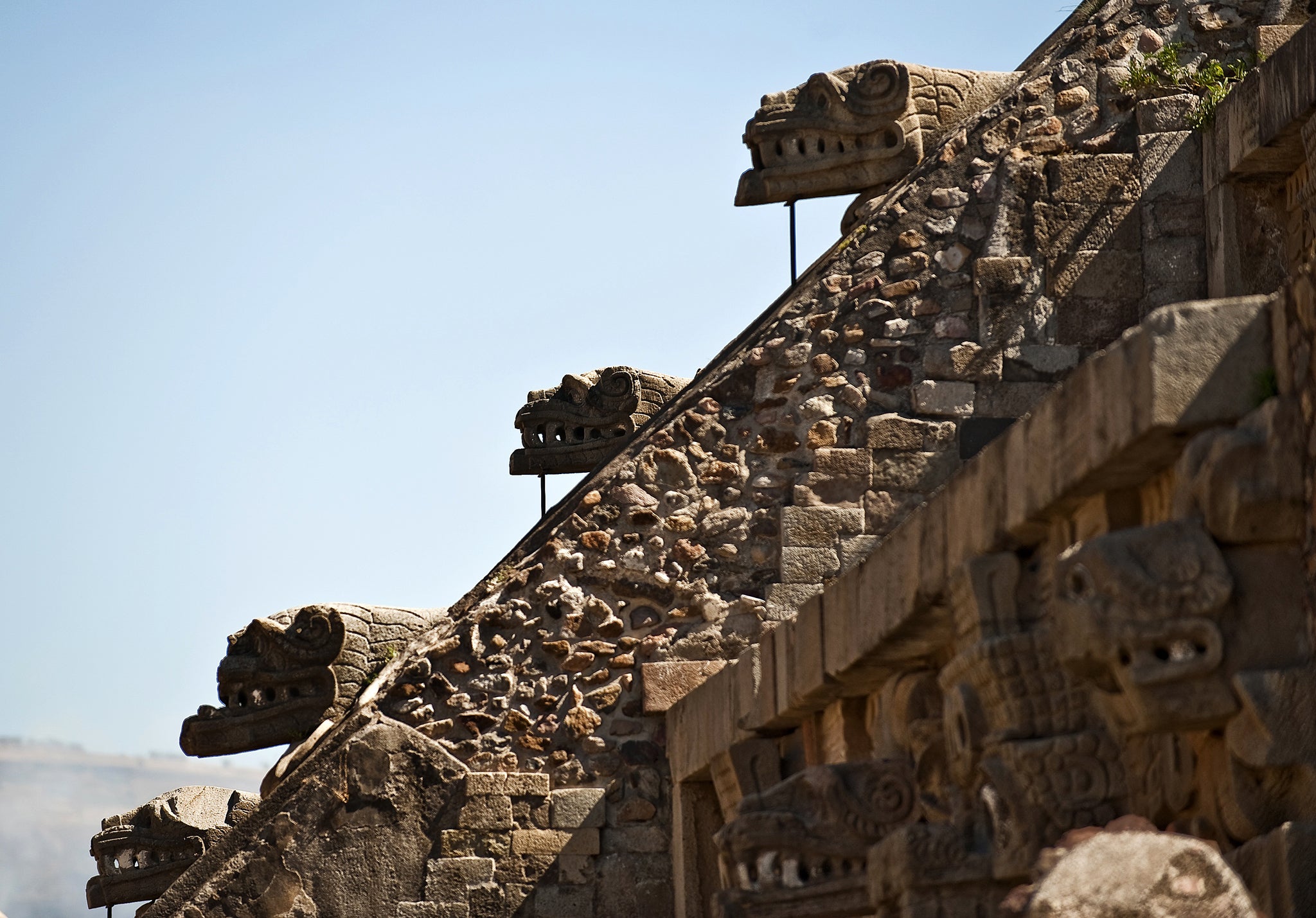 Temple of the Feathered Serpent at the archaeological site of Teotihuacan