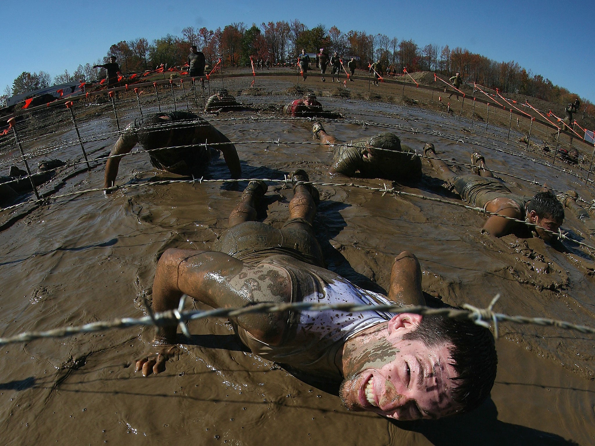 The Kiss of Mud obstacle in the Tough Mudder event