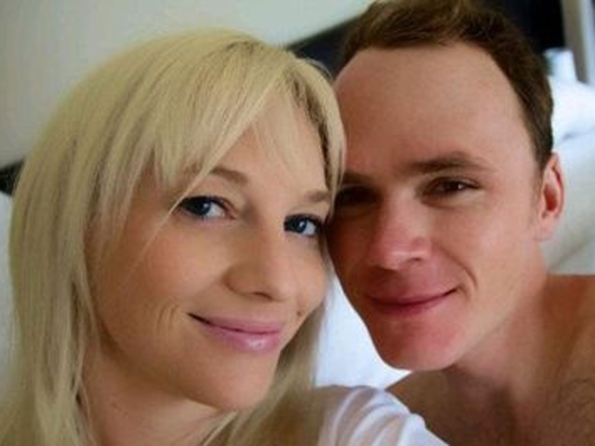 Cyclist Chris Froome with his fiancée Michelle Cound