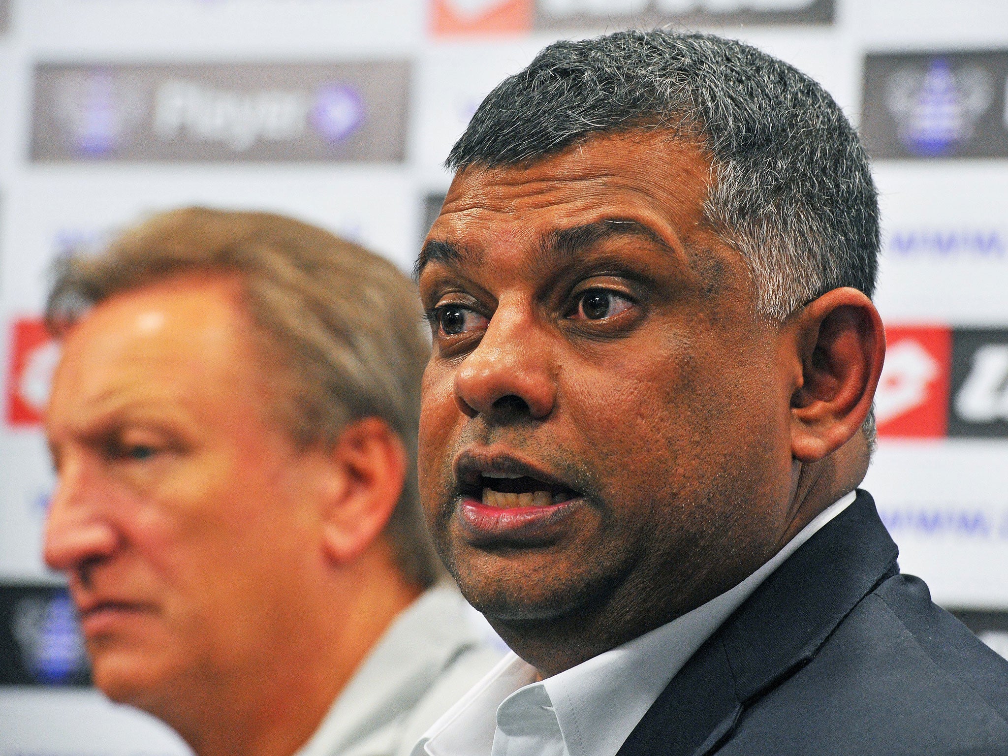 Neil Warnock with the QPR chairman, Tony Fernandes