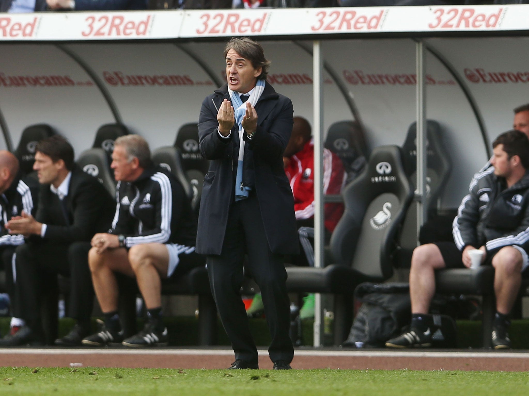 Roberto Mancini's disappointing season continues with a draw against Swansea