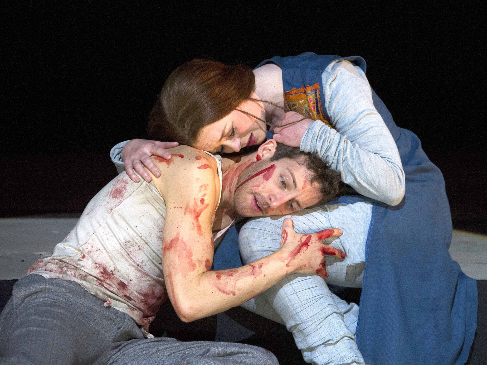 Jake Arditti and Fflur Wyn in Charles Edwards’s staging of Handel’s Joshua