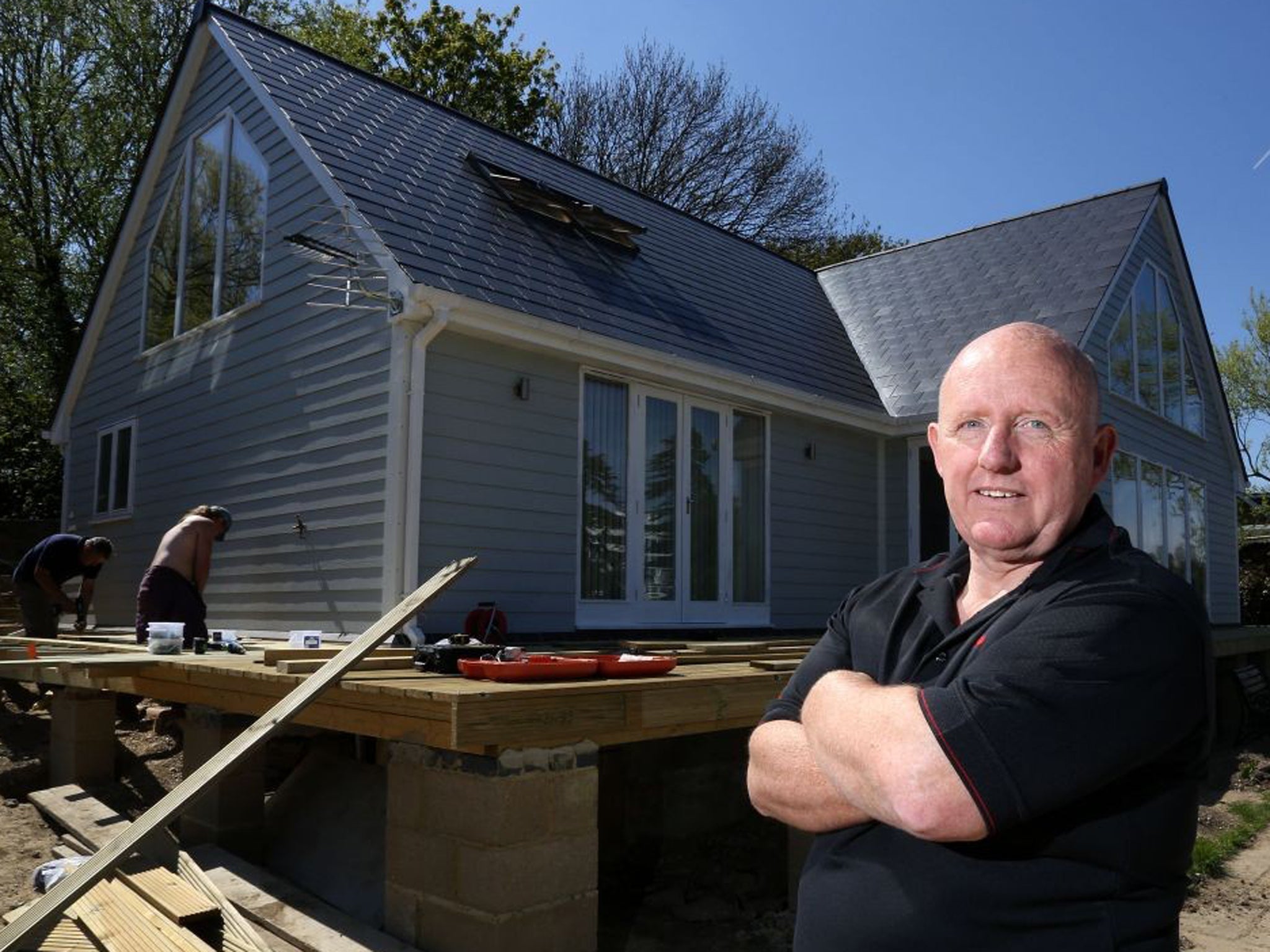 Bill Jenkins, pictured at his newly built home in Staines, Surrey