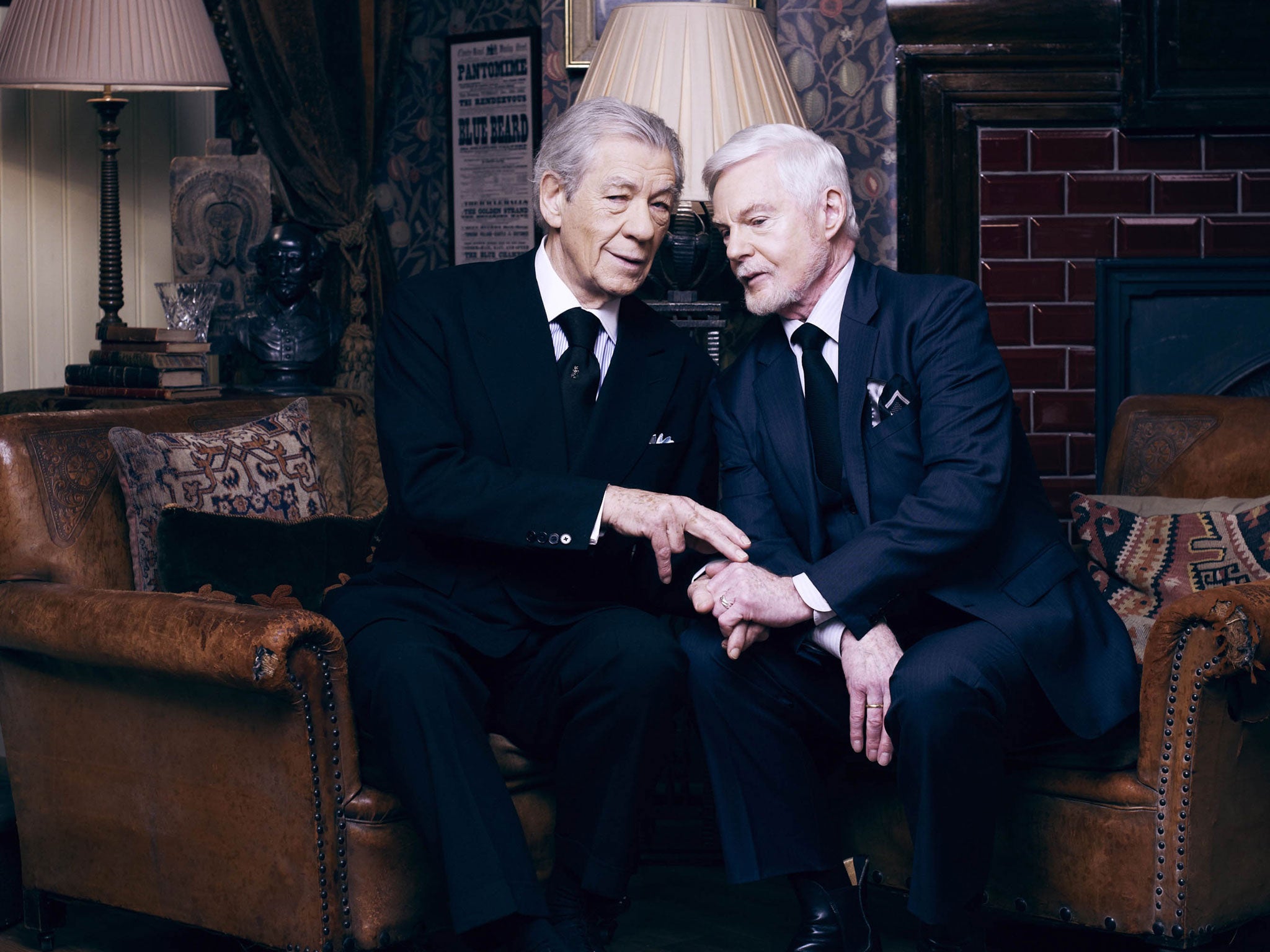 All points west: Ian McKellen, left, with Derek Jacobi, ham it up in the strangely un-British Vicious