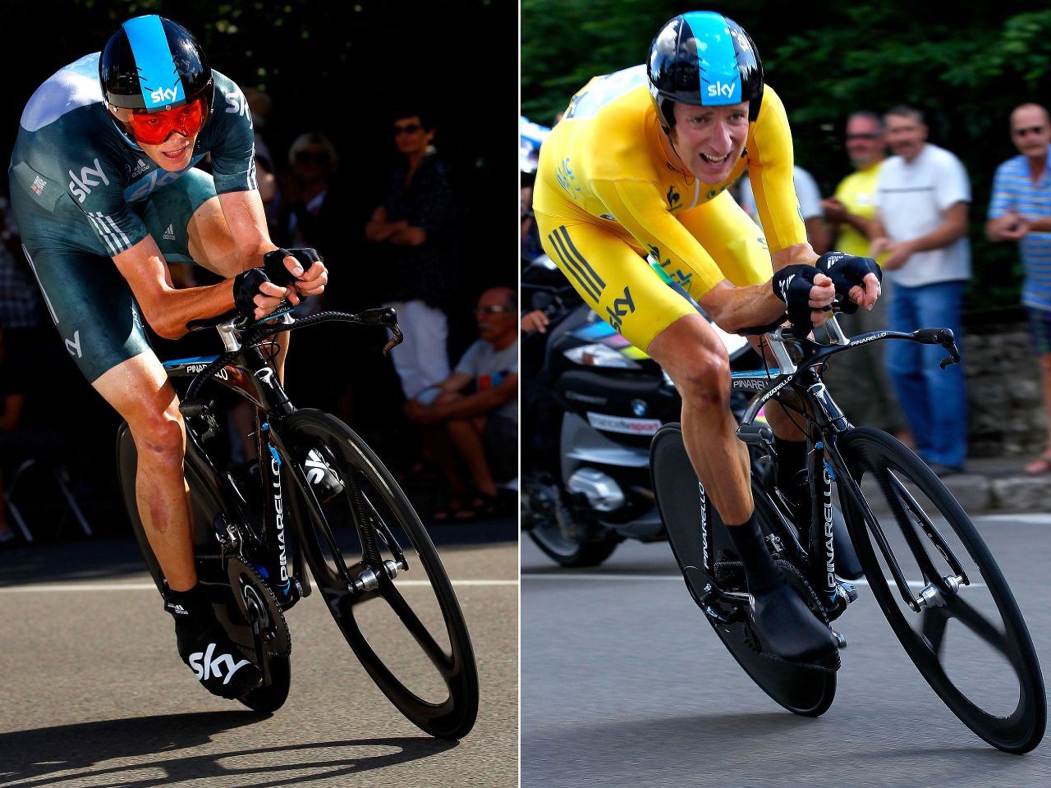 Team principal Dave Brailsford has said Chris Froome (left), not Bradley Wiggins (right) will lead Team Sky into the Tour de France