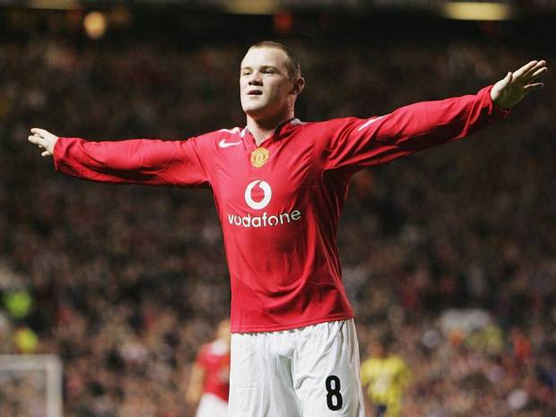 Rooney celebrates his hat-trick against Fenerbahce on his European debut