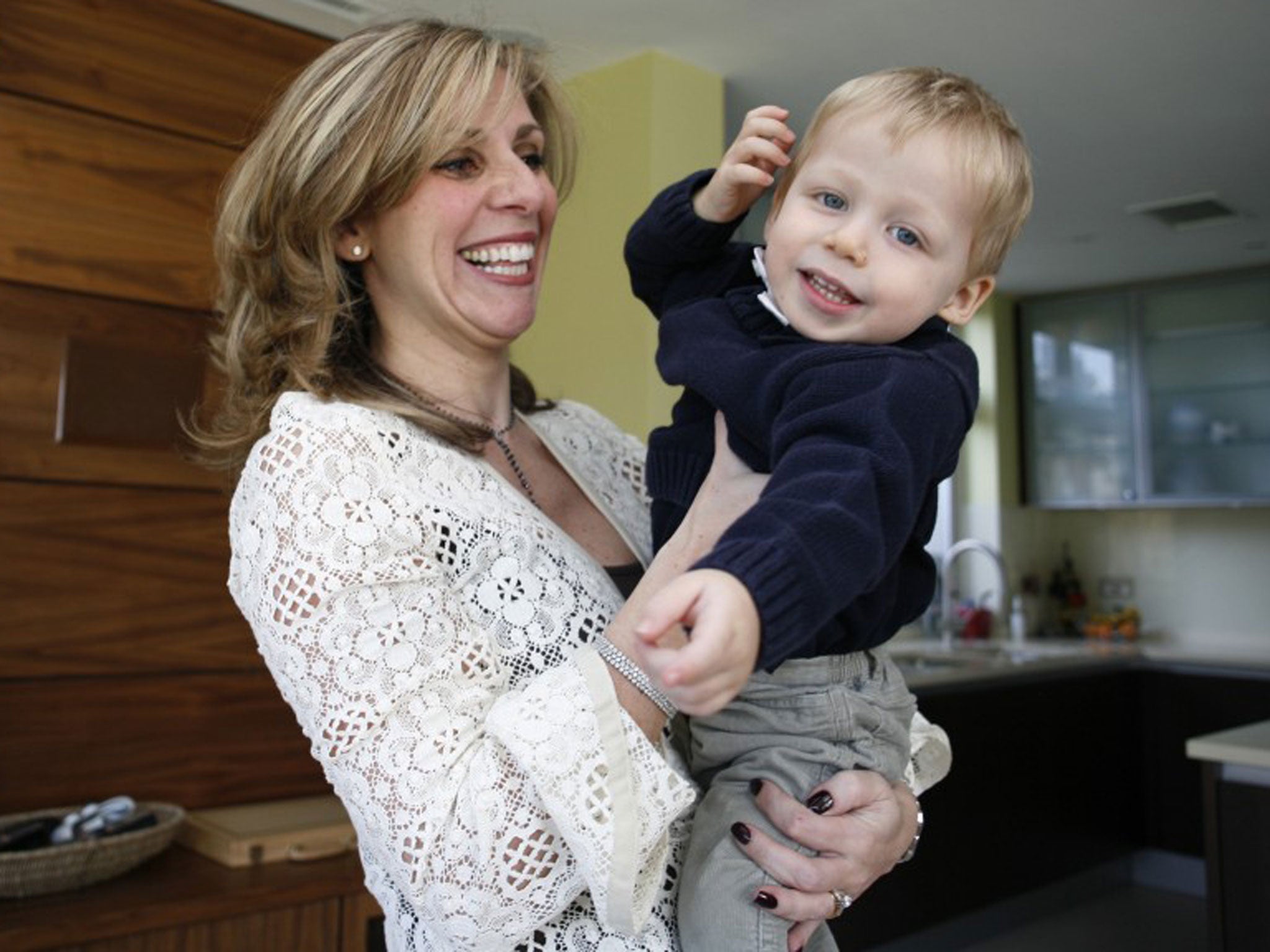 Nicola Mendelsohn with son Zac (age 2), London, UK. March 16, 2007.