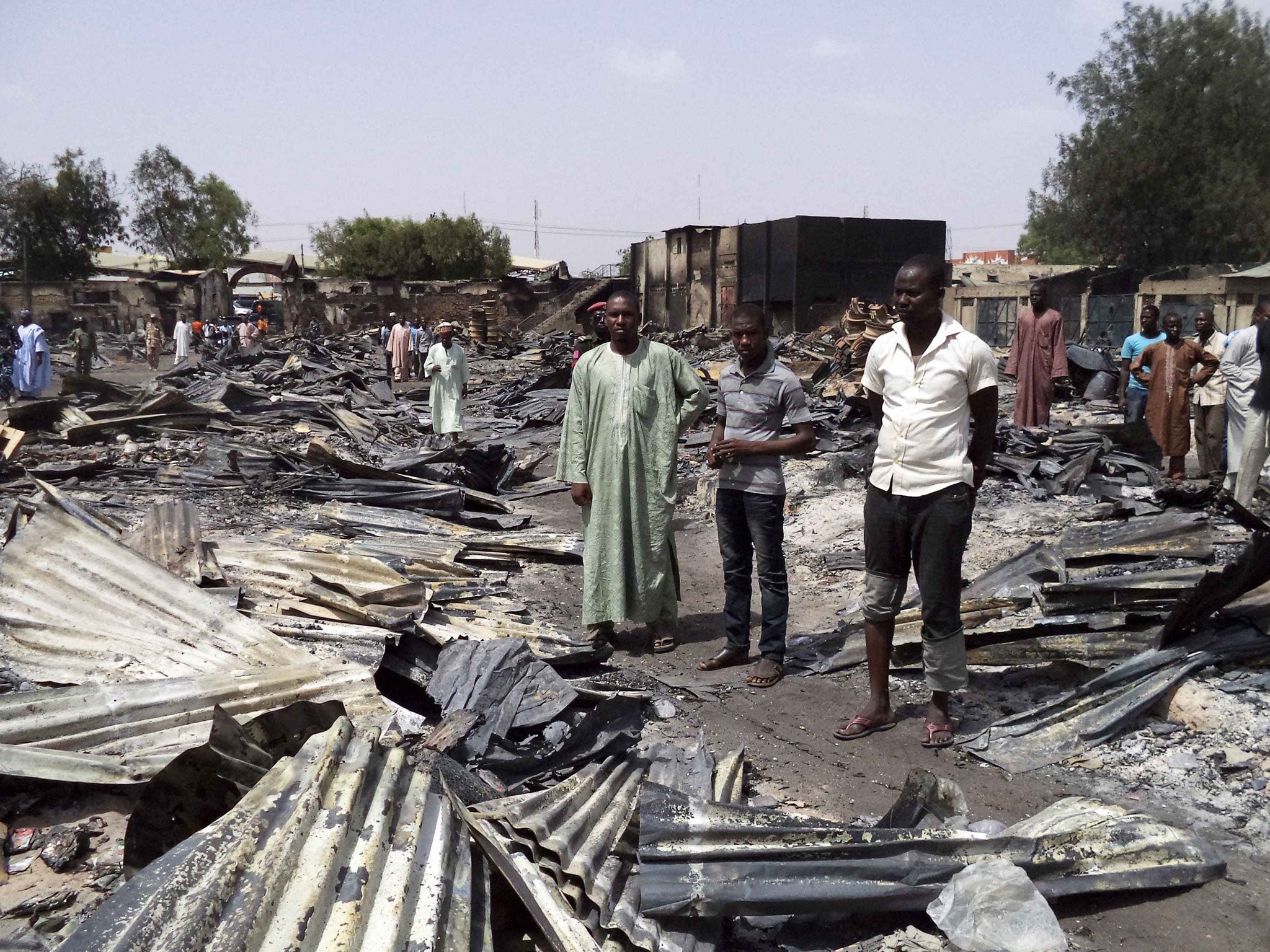 The remains of the market in Bama after a Boko Haram attack