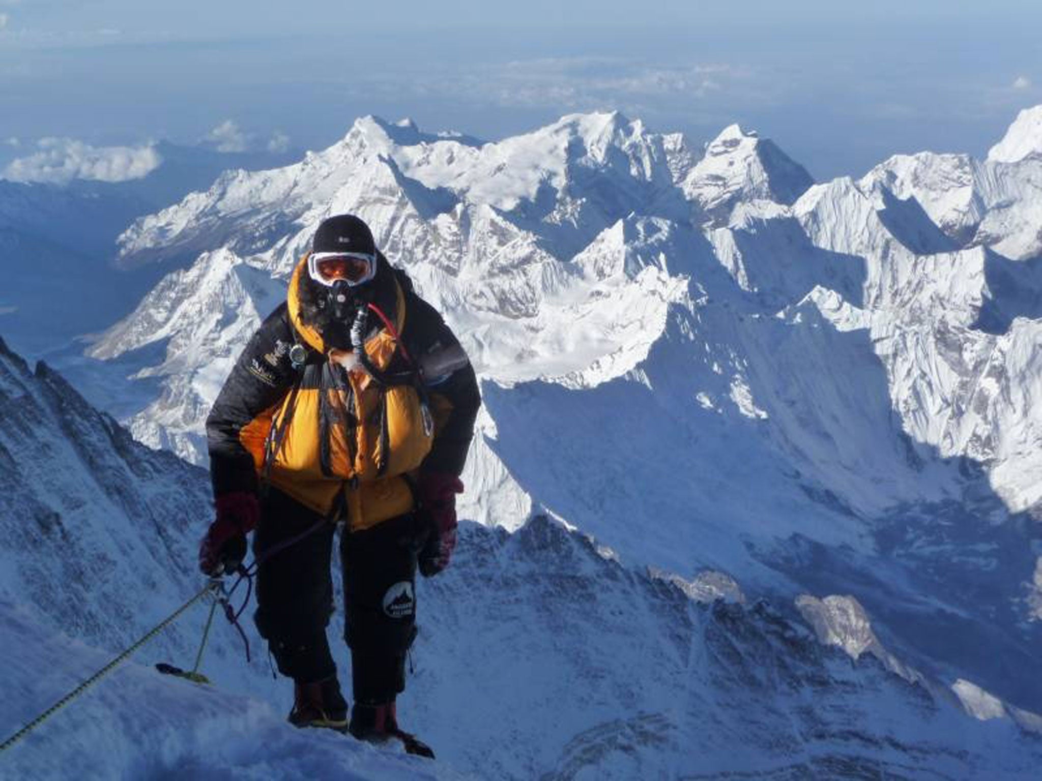 Parks nearing the top of Everest during the 737 Challenge