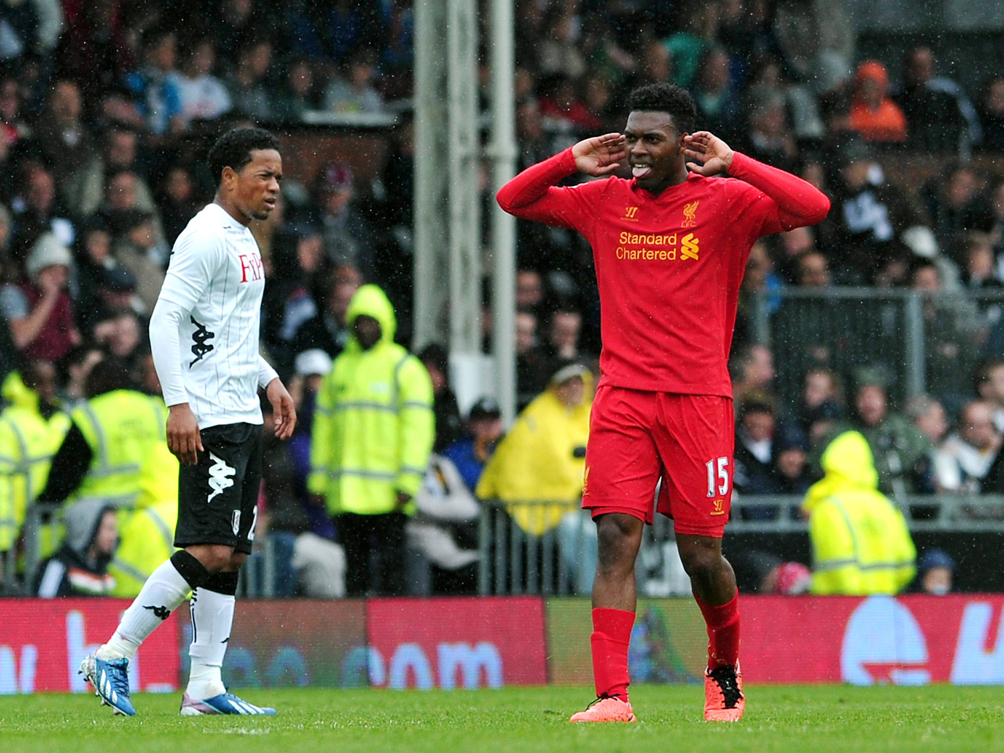 Daniel Sturridge celebrates against Fulham