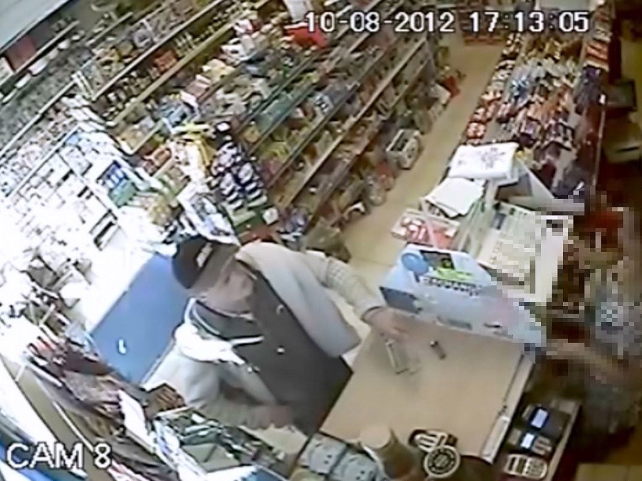 A composite image issued by the Metropolitan Police of CCTV of Stuart Hazell in a convenience store in Morden, south London, buying Vodka and a lighter. Hazell who stands accused of the murder of Tia Sharp has changed his plea to guilty