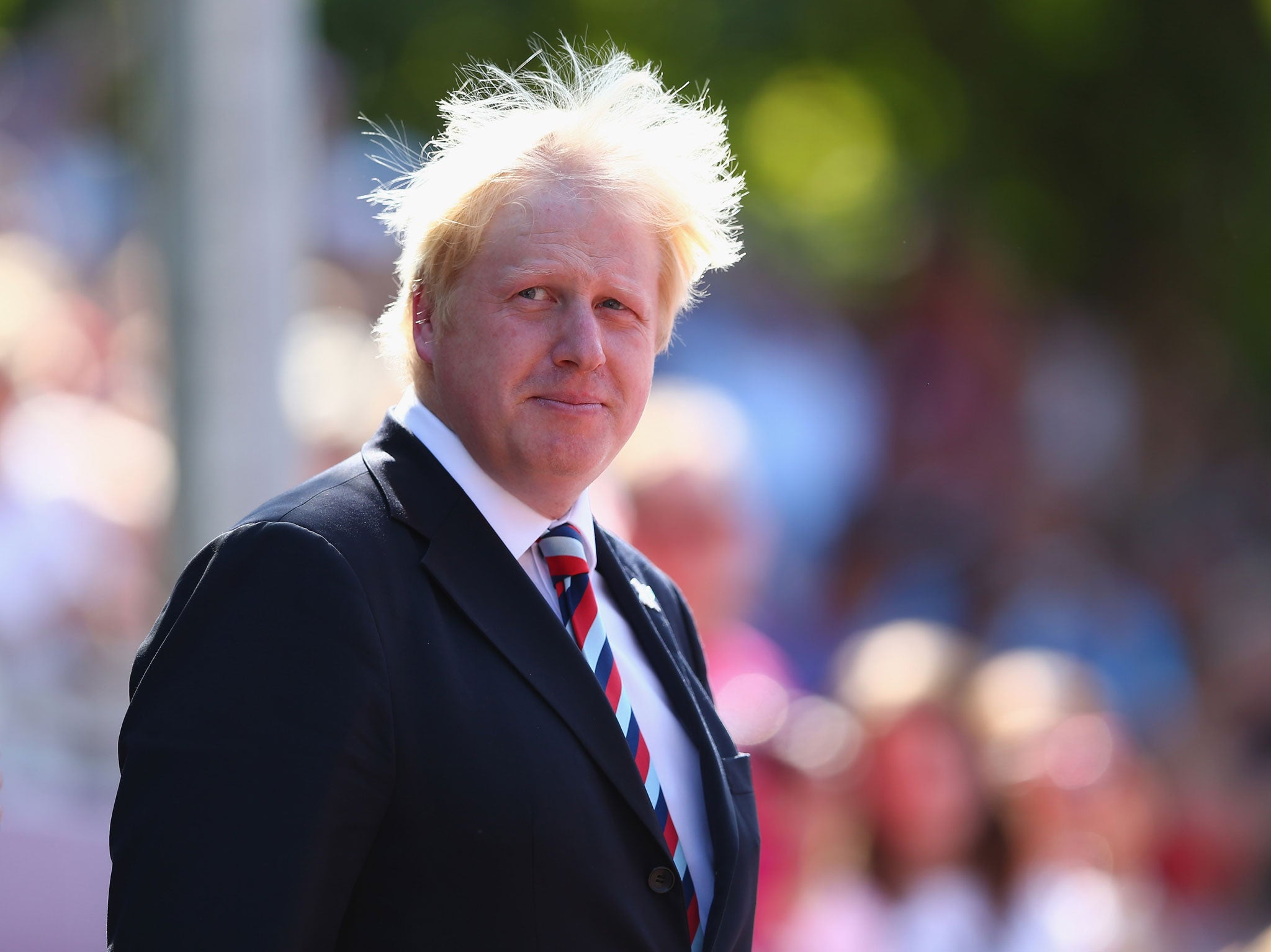 Boris Johnson, Mayor of London looks on during the presentation ceremony of the Men's T54 Marathon on day 11 of the London 2012 Paralympic Games at Olympic Stadium on September 9, 2012 in London, England.