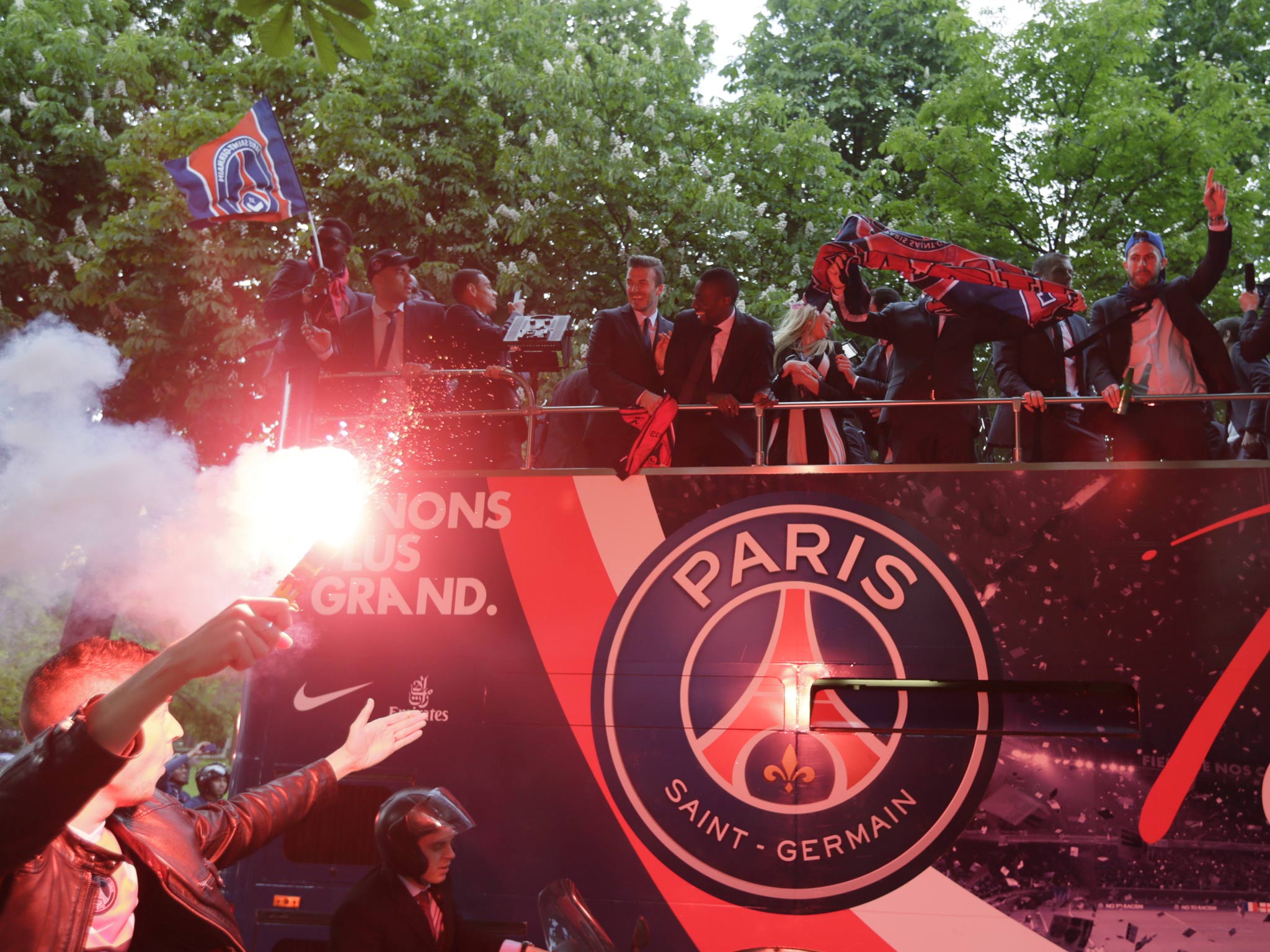 A view of the PSG celebrations that turned violent