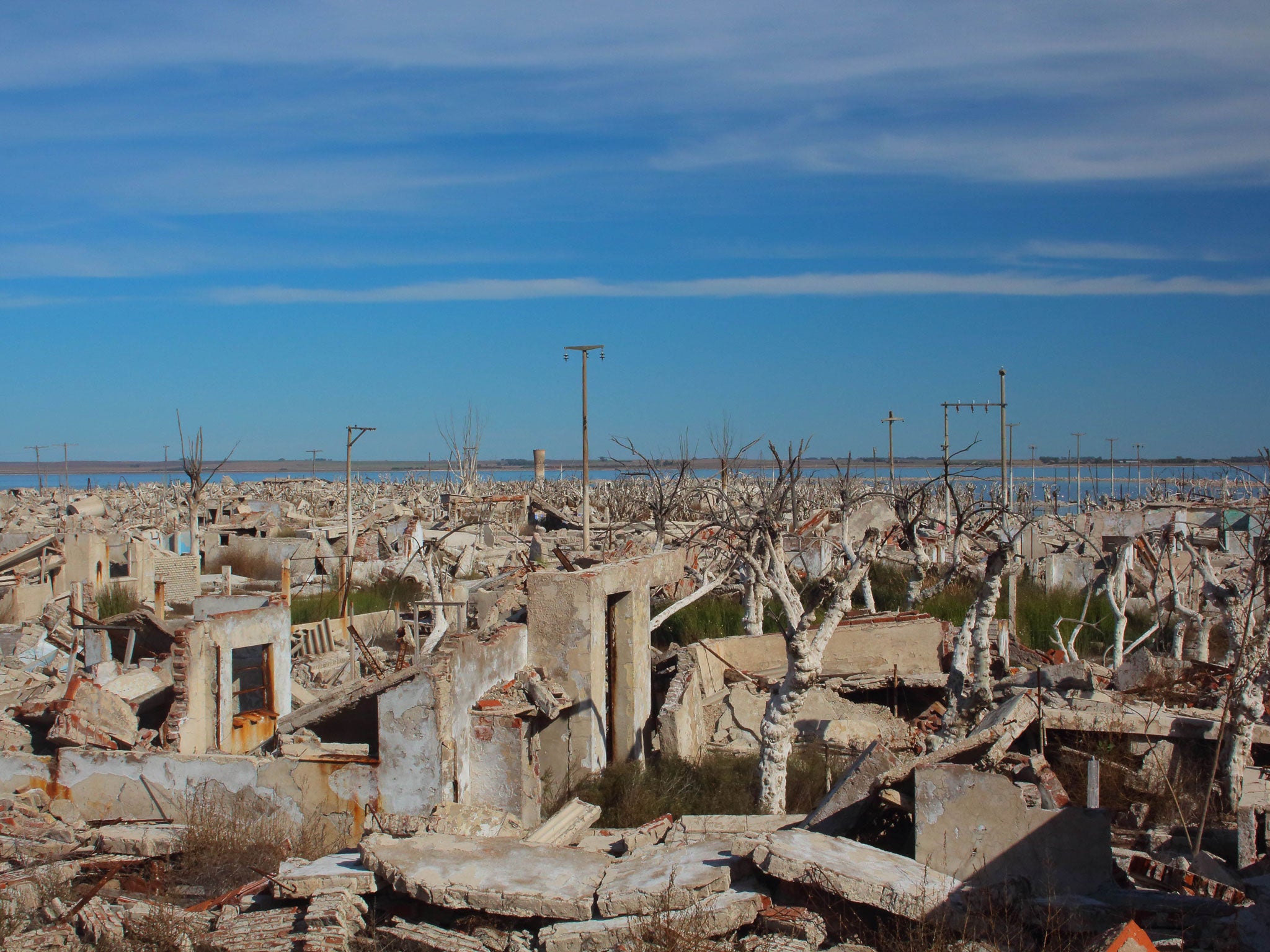 Epecuen in Argentina was submerged under 10 metres of water in 1985