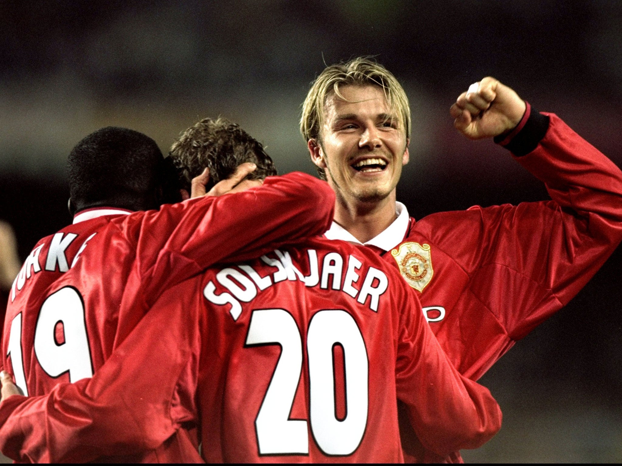 David Beckham savours Manchester United’s Champions League win over Bayern Munich in 1999