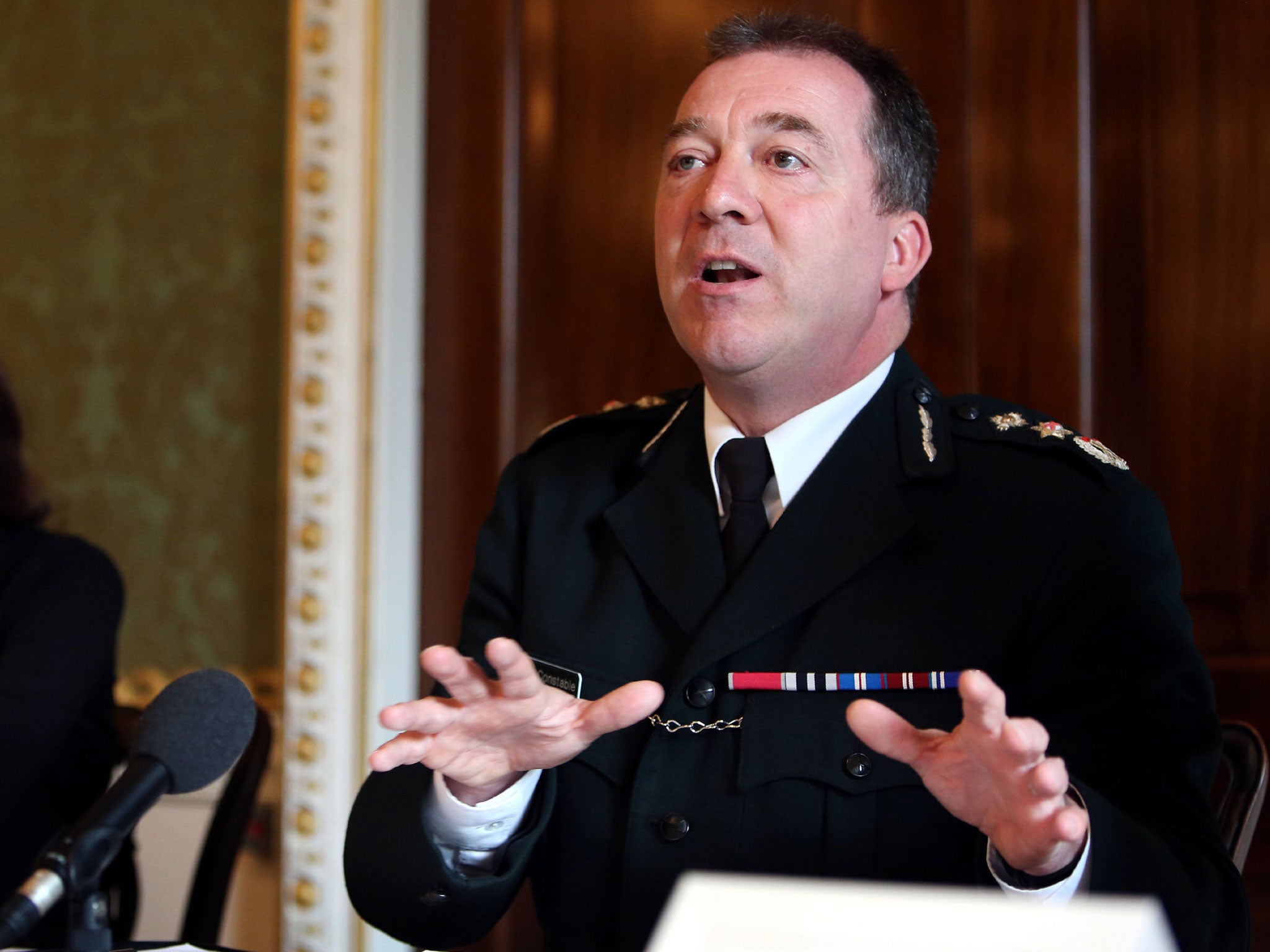 Chief Constable Matt Baggott at a G8 press conference at Hillsborough Castle