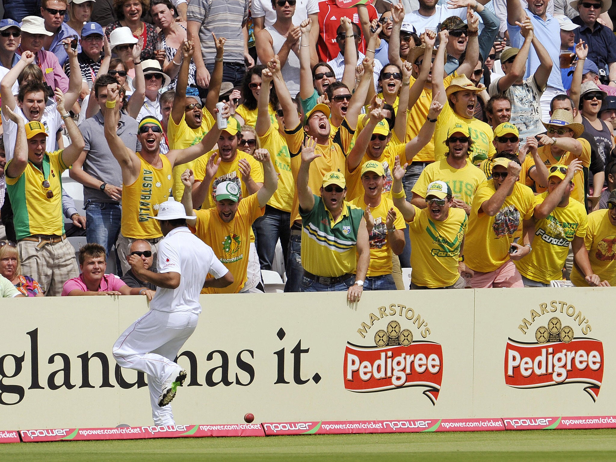 Australian cricket fans during a Test match at Lord’s