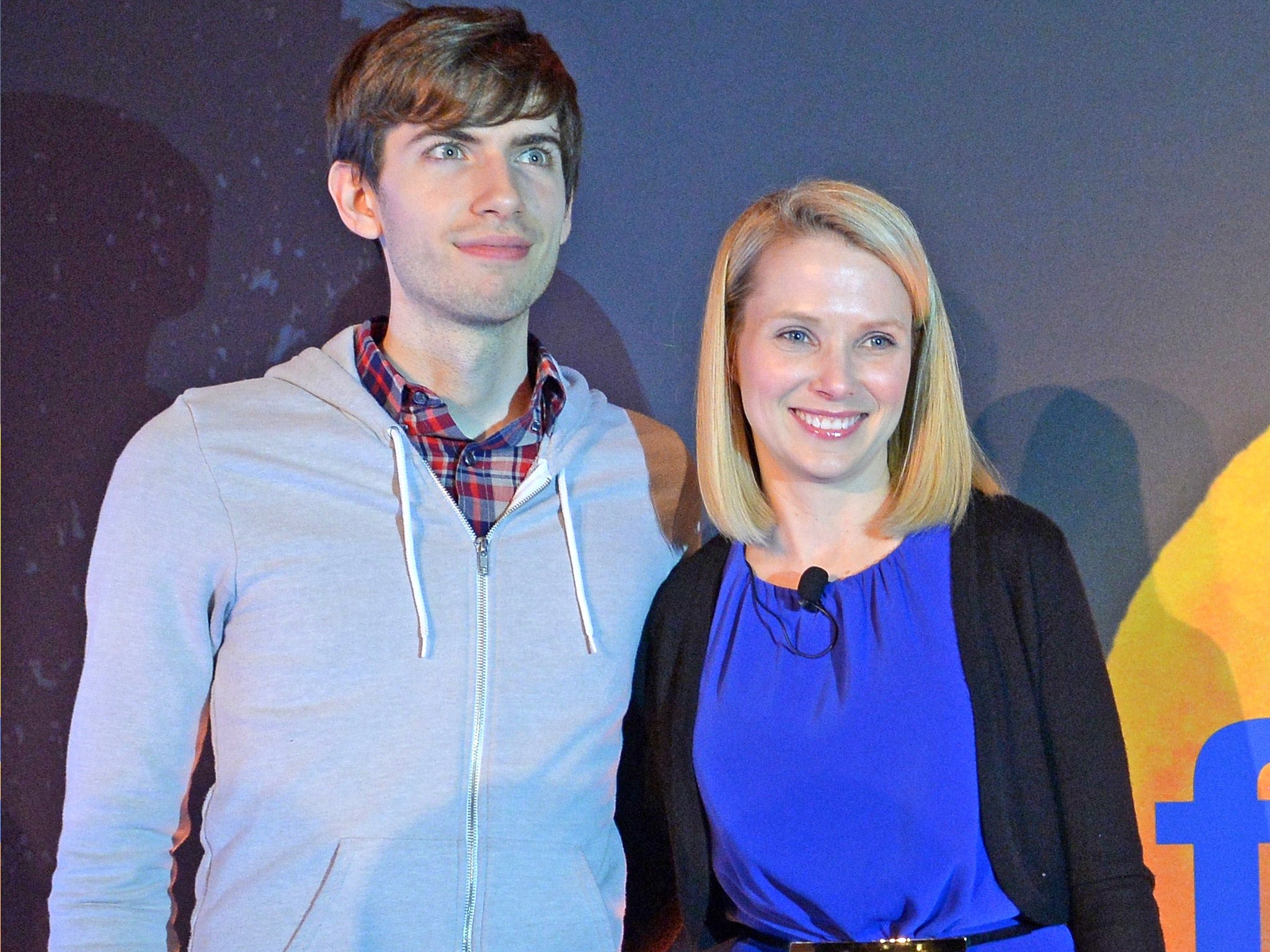 Tumblr founder David Karp with Yahoo CEO Marissa Mayer