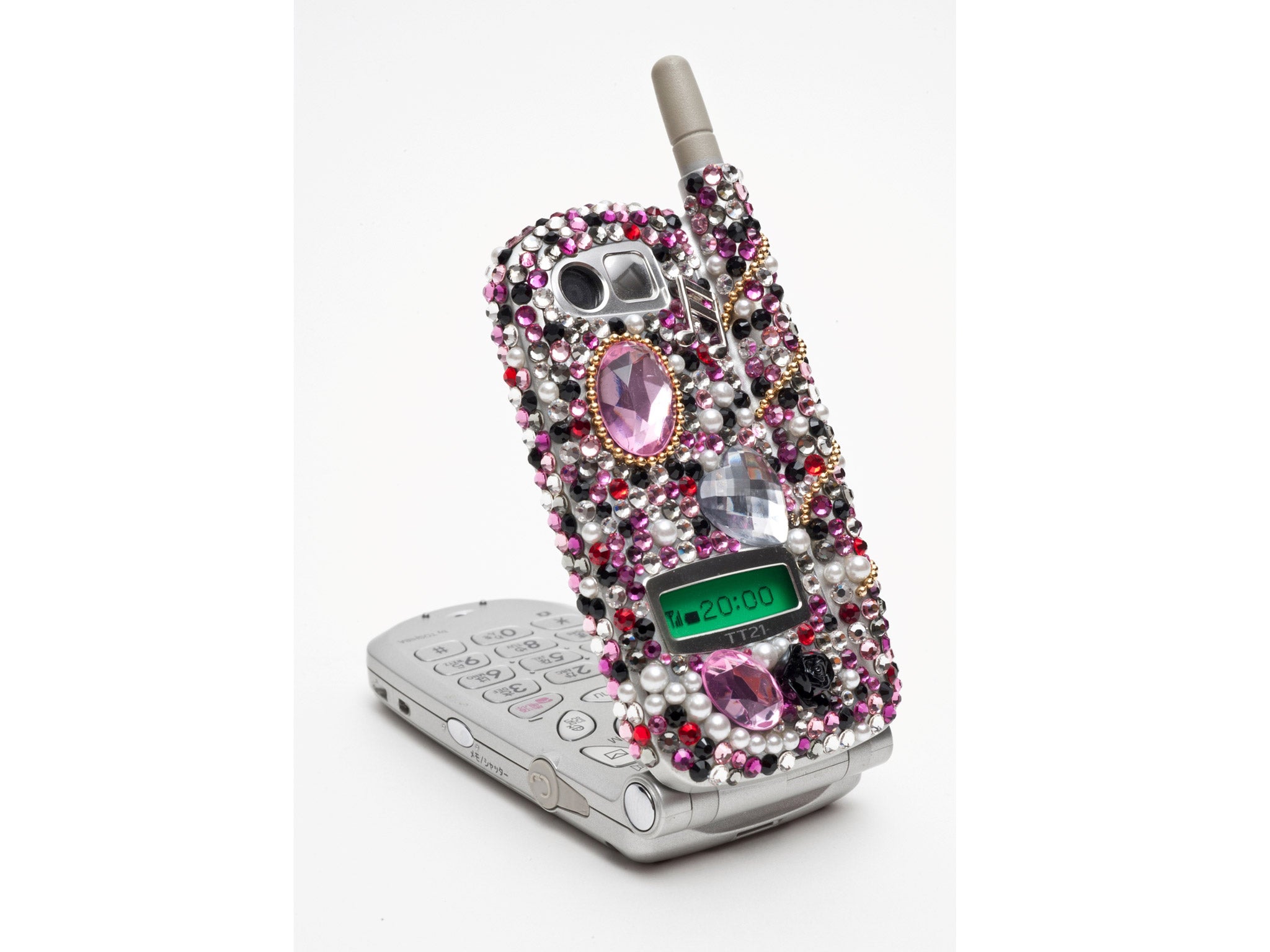 A mobile phone studded with jewels is one of the exhibits from Moeko Ishida, Deco Loco, 2009