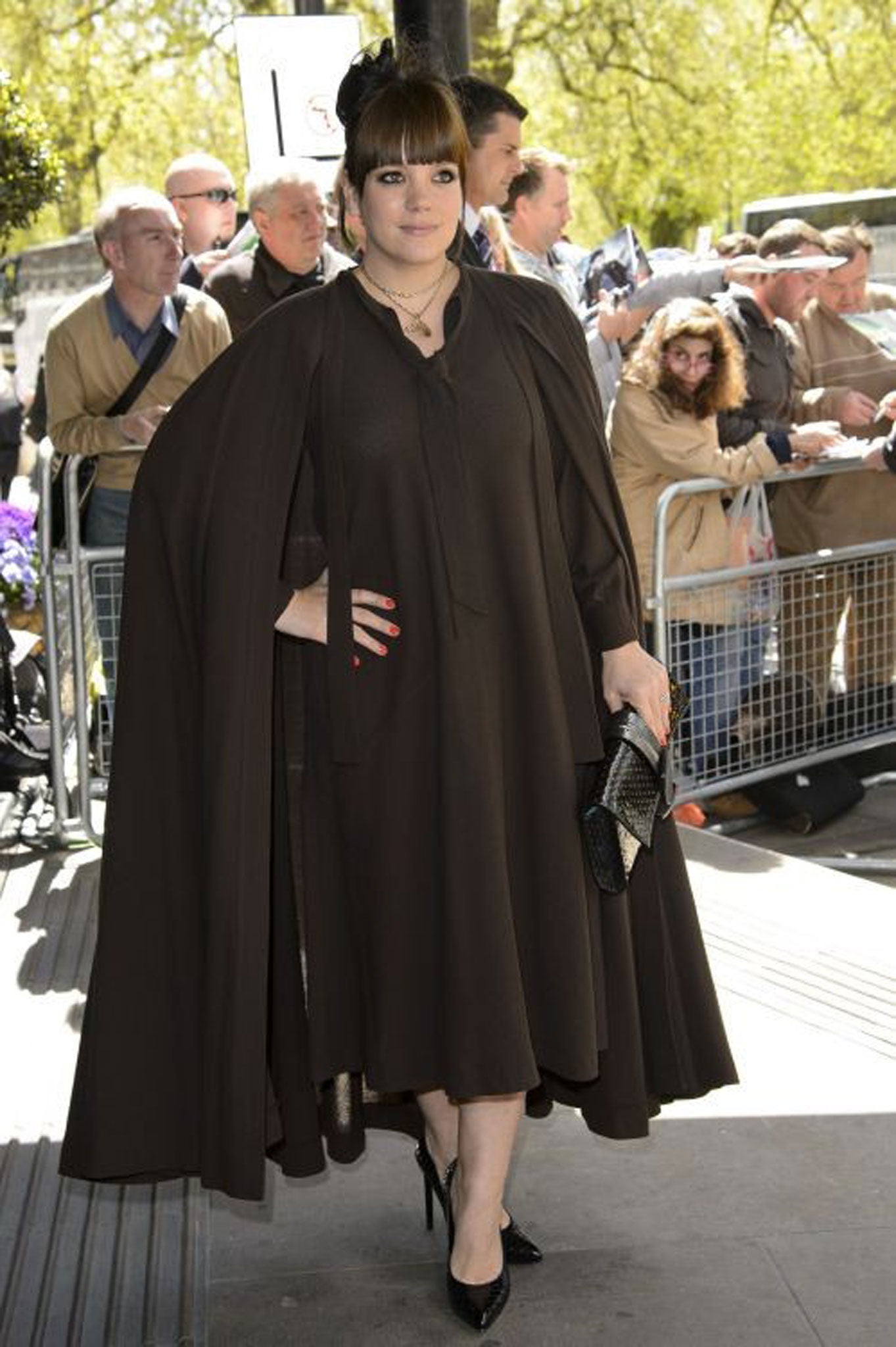 Retro look: Lily Allen arrives at the Ivor Novello awards