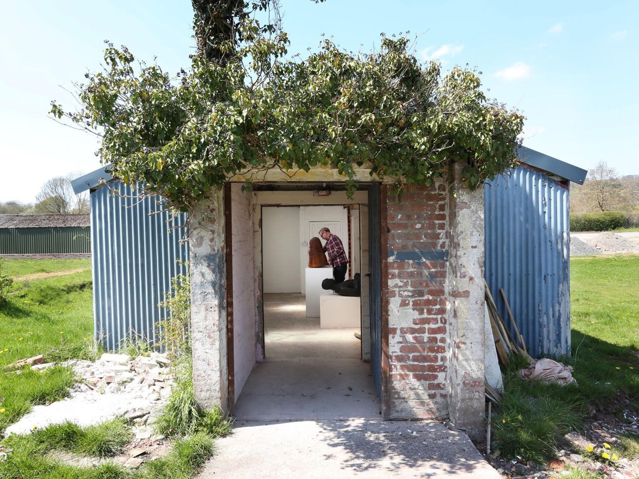 In the shed: Des Hughes at work in one of his spaces in Kington, Herefordshire