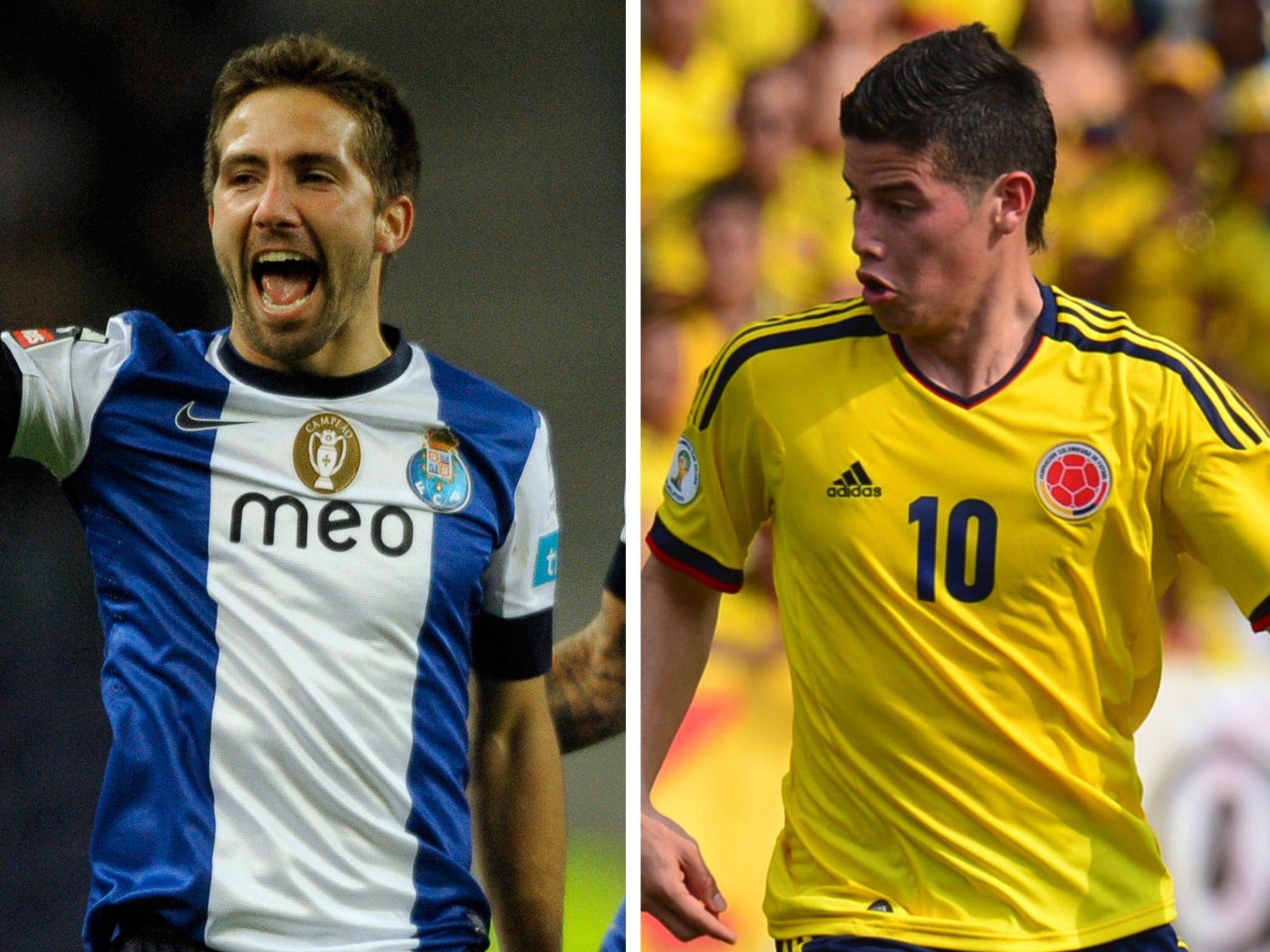 Joao Moutinho (left) and James Rodriguez