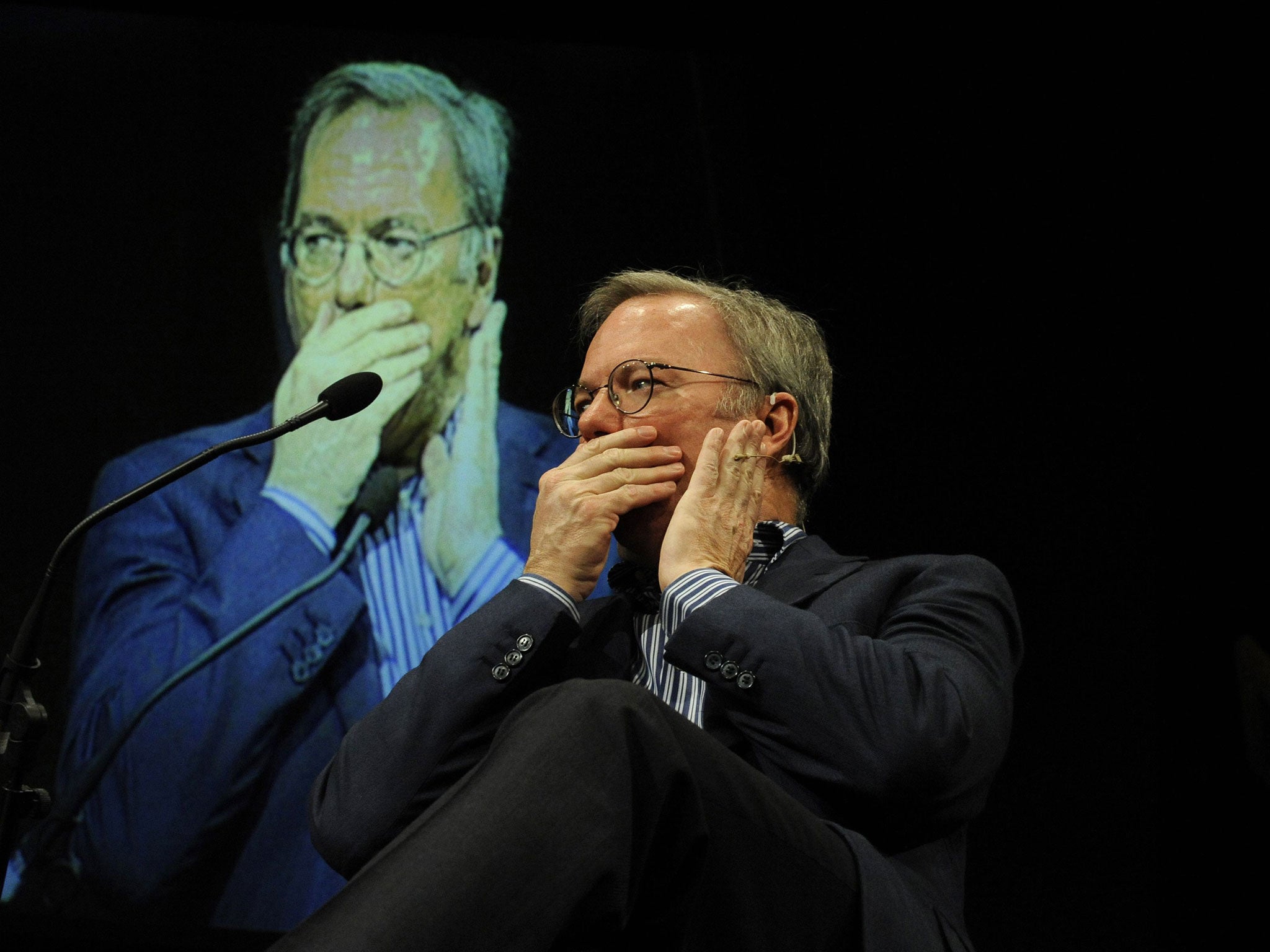 Eric Schmidt speaking at Hay-on-Wye yesterday