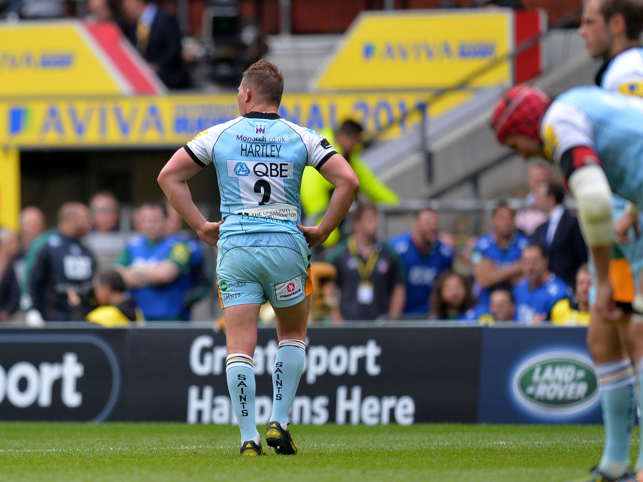 A dejected Hartley leaves the pitch