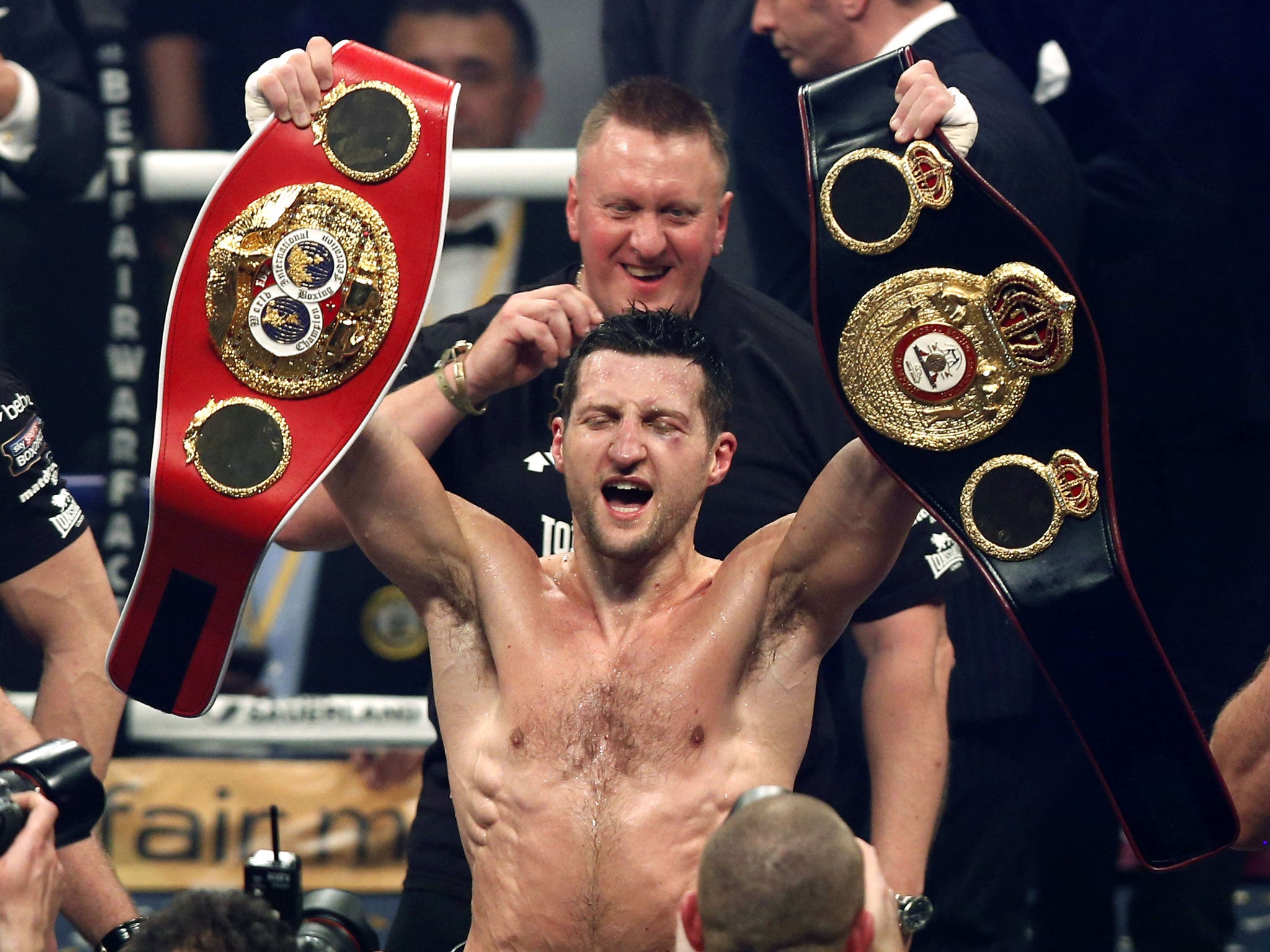 Carl Froch after his victory over Mikkel Kessler