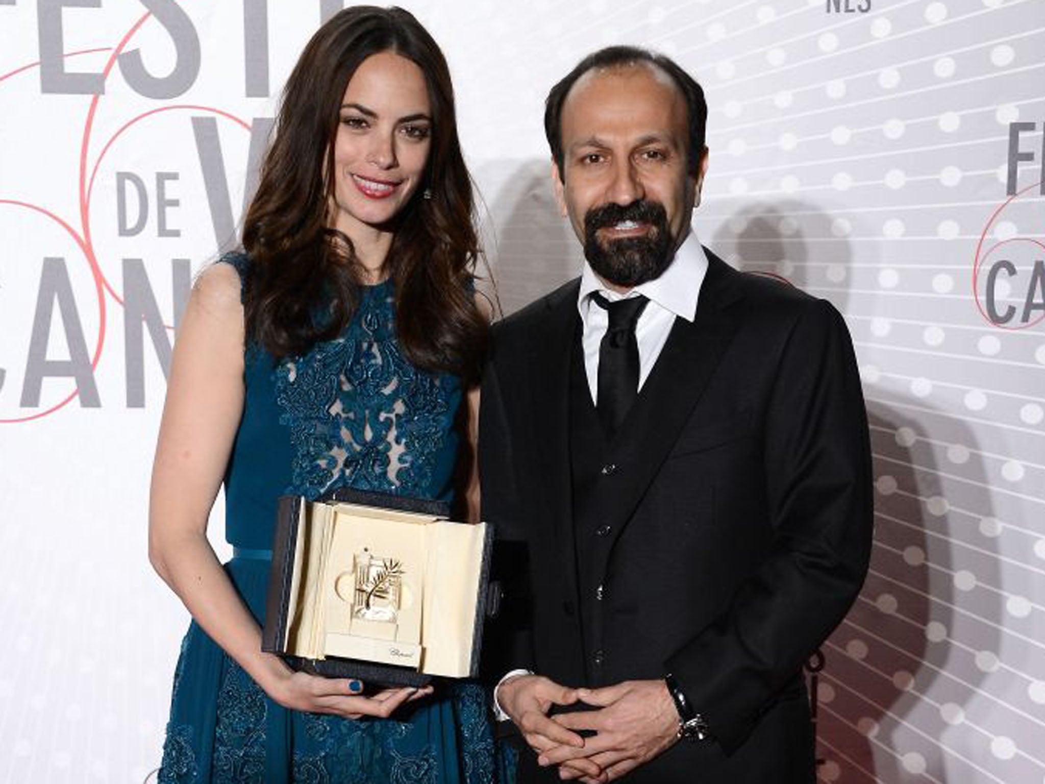 Actress Bérénice Bejo with the Best Actress prize for her role in 'The Past' at Cannes