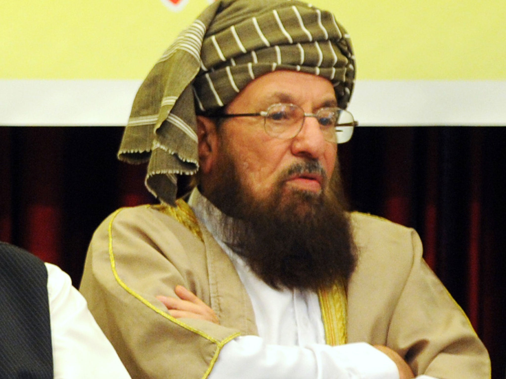 Nawaz Sharif hopes the 'Godfather of the Taliban' Sami ul Haq, pictured, can help in negotiations with Islamists