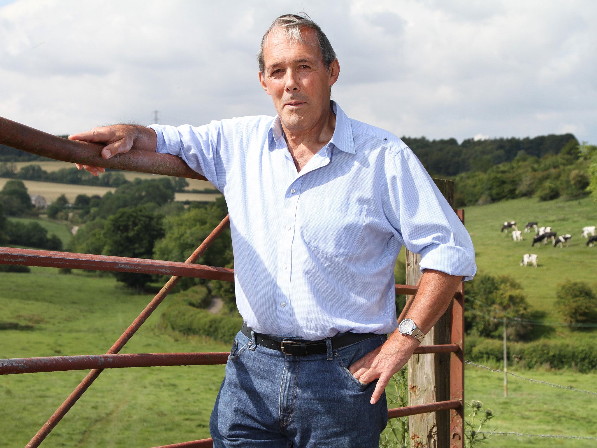 Gloucestershire farmer Jan Rowe on his farm near Cheltenham