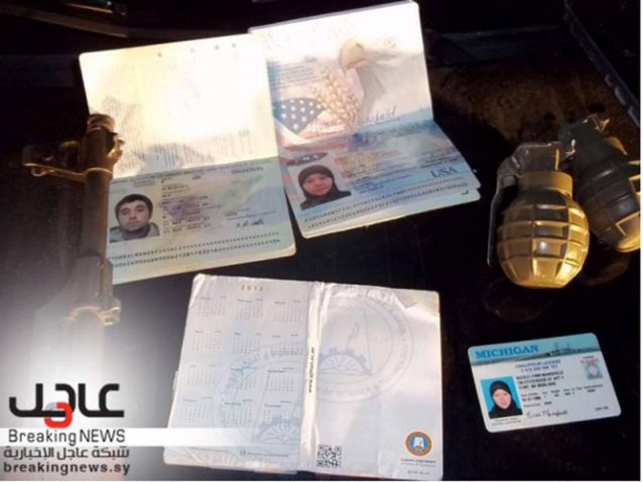 The passports of the two dead Westerners