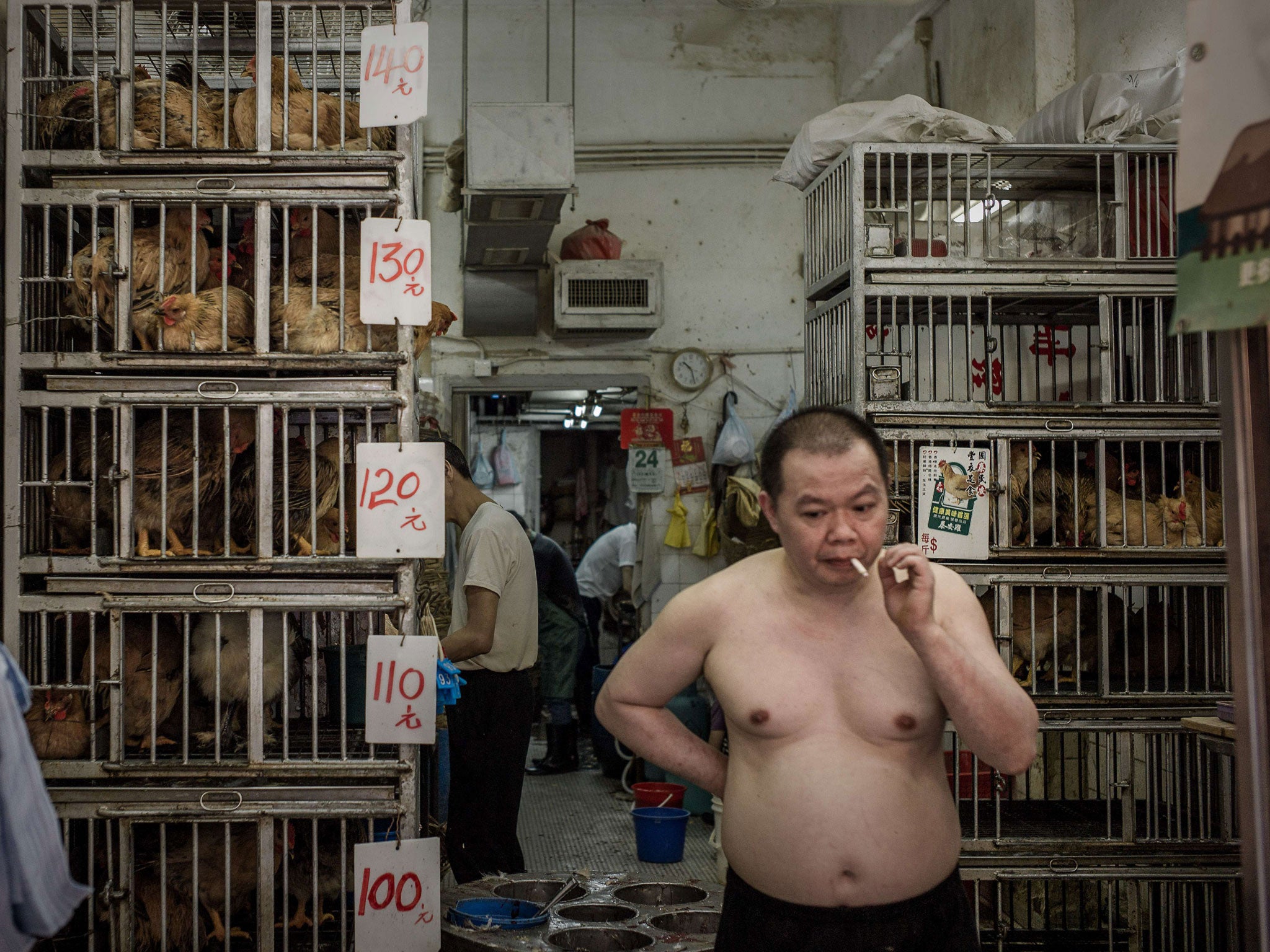 A poultry market in Hong Kong