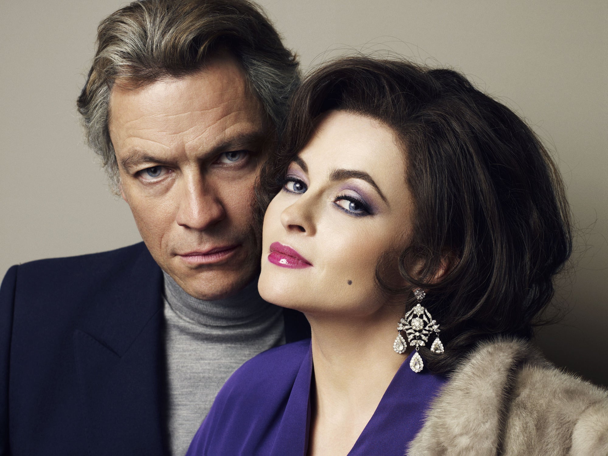 Dominic West and Helena Bonham Carter as Richard Burton and Elizabeth Taylor