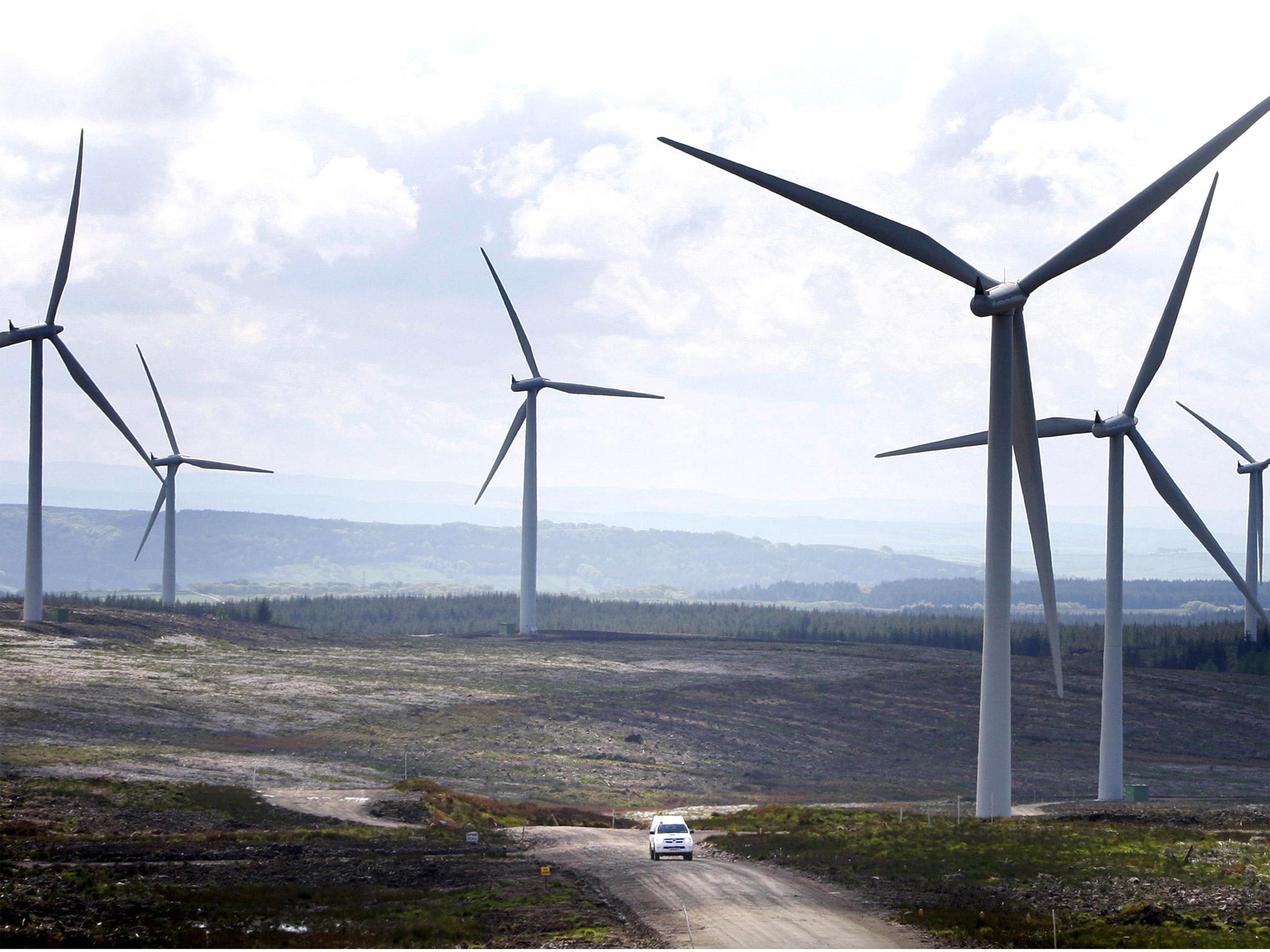 Whitelee Windfarm on the outskirts of Glasgow