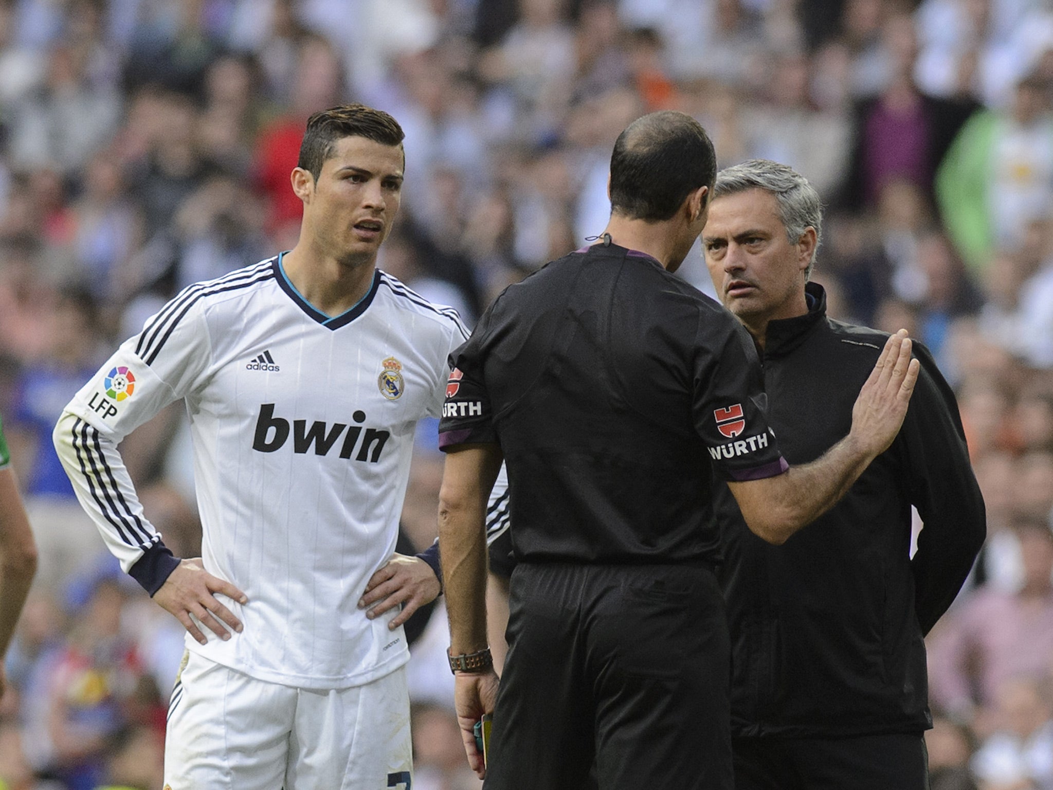 Cristiano Ronaldo and Jose Mourinho