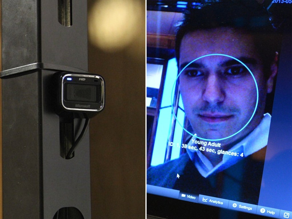 Brand new vision: the all-knowing Cara camera system in action in Reebok’s New York store