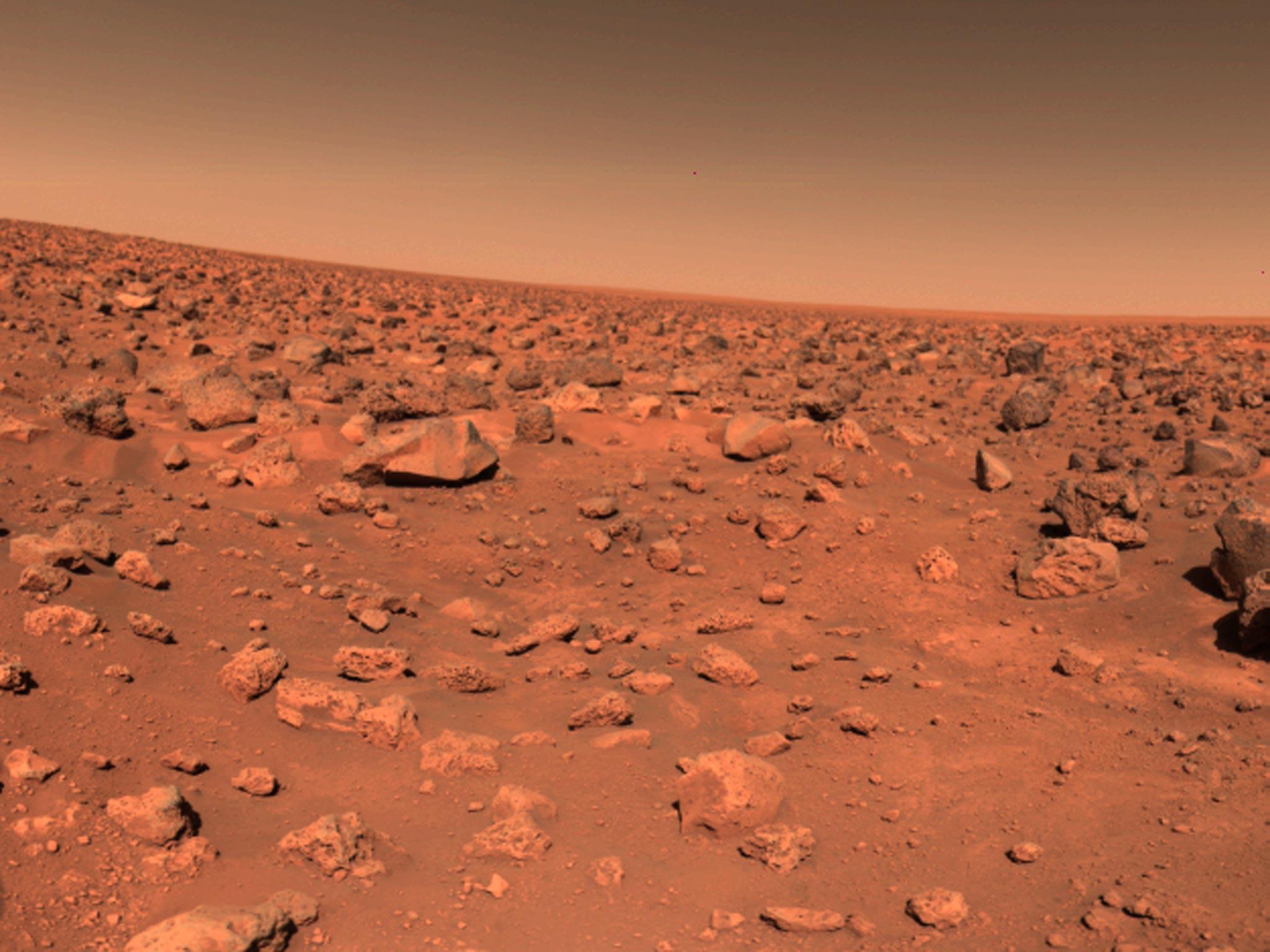 The first colour image of the surface of Mars