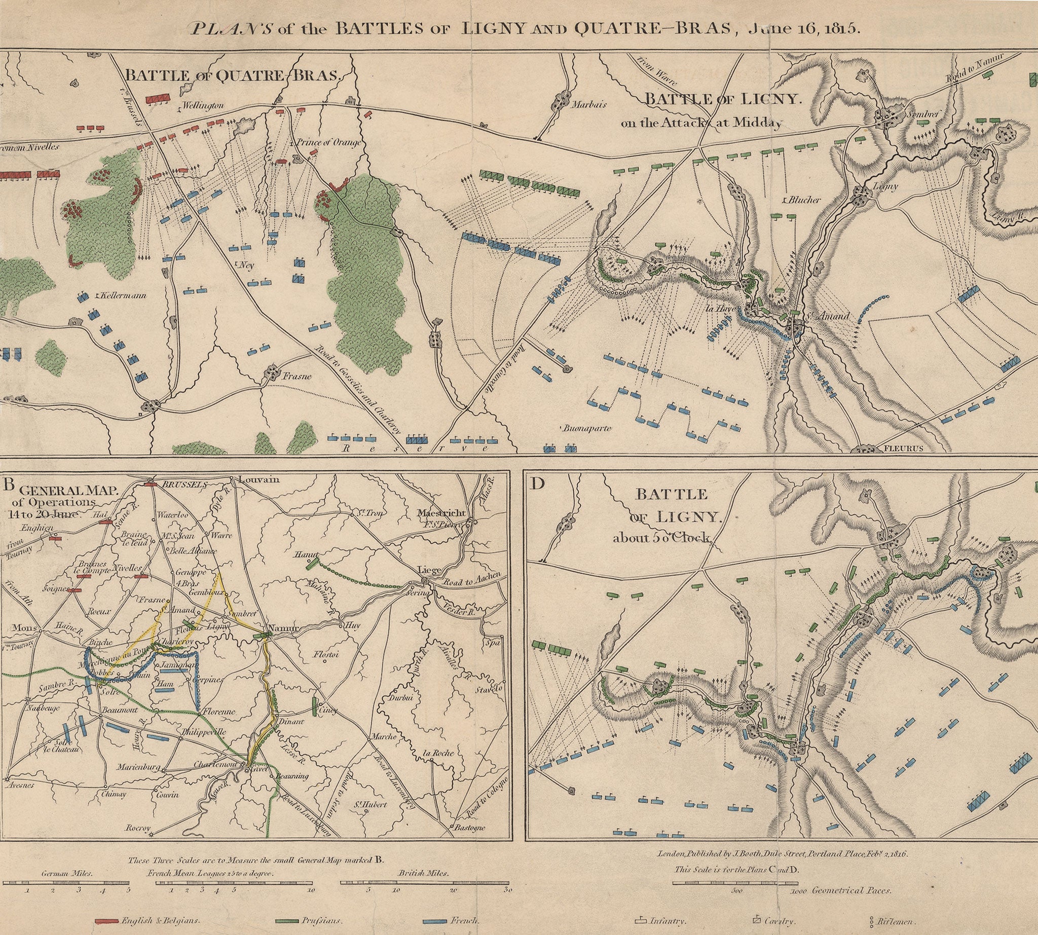 Map of the Battle of Ligny, which took place in Belgium