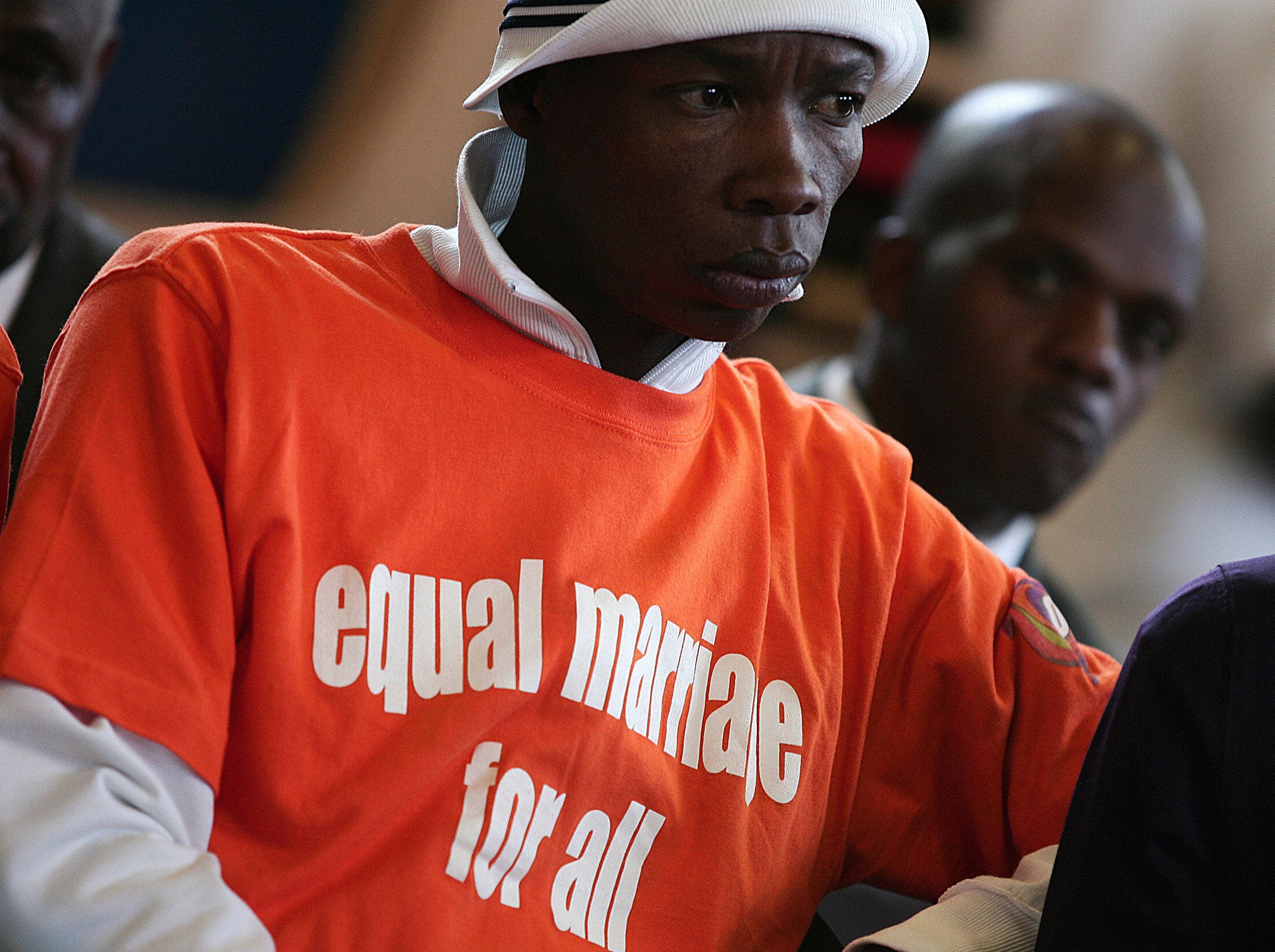 People attend an impassioned debate on the civil union bill conducted in English, Zulu and Sotho, in Soweto 20 September 2006.