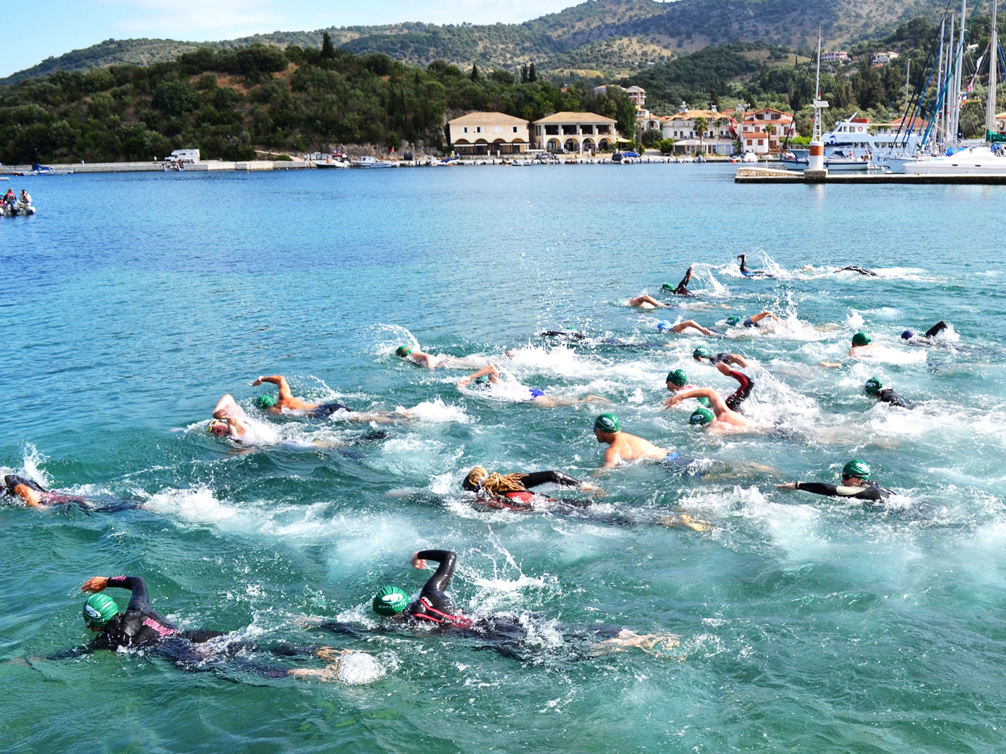 Splash out: the training group takes to the sea
