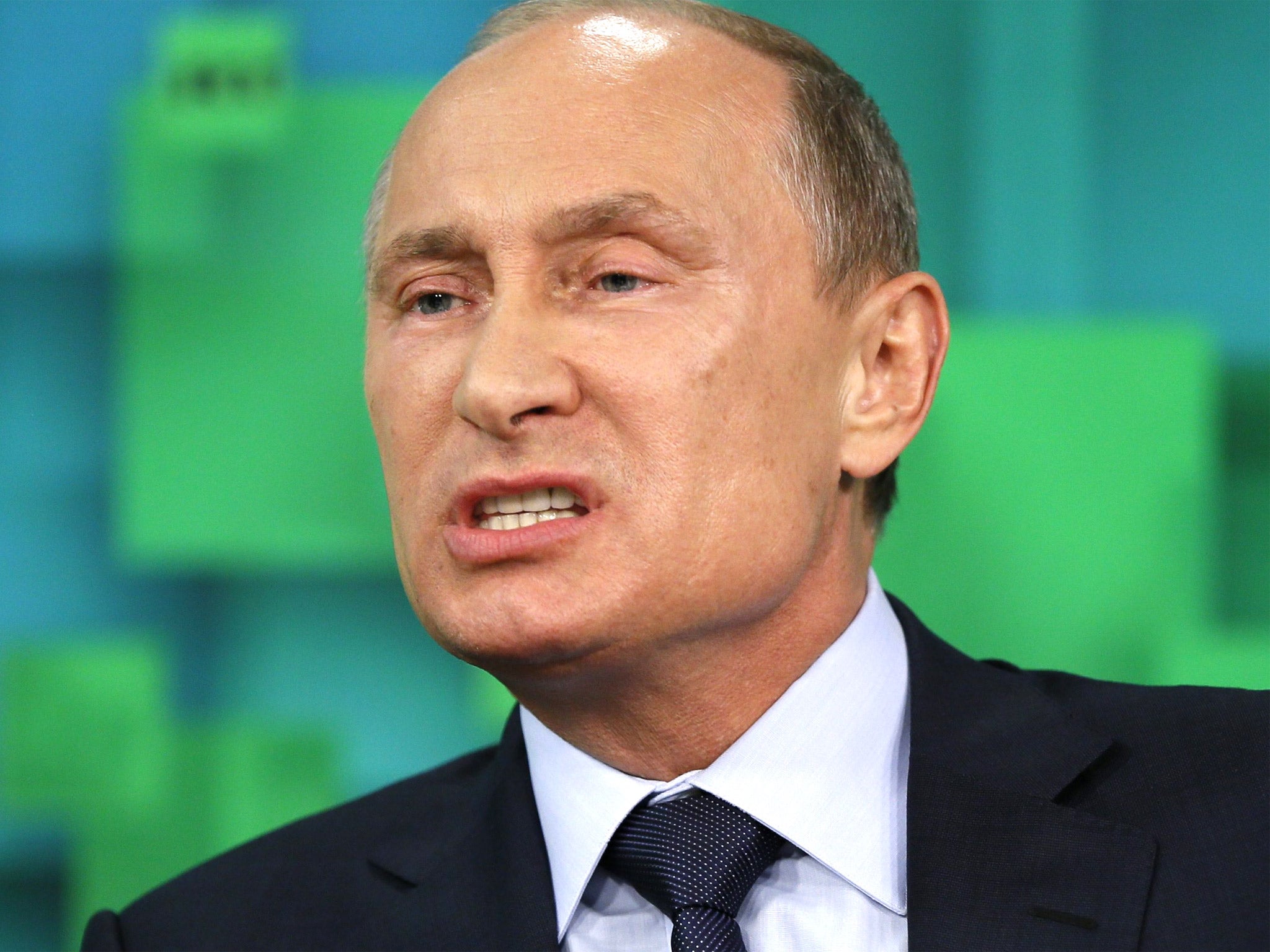 Vladimir Putin during his appearance on Russia Today